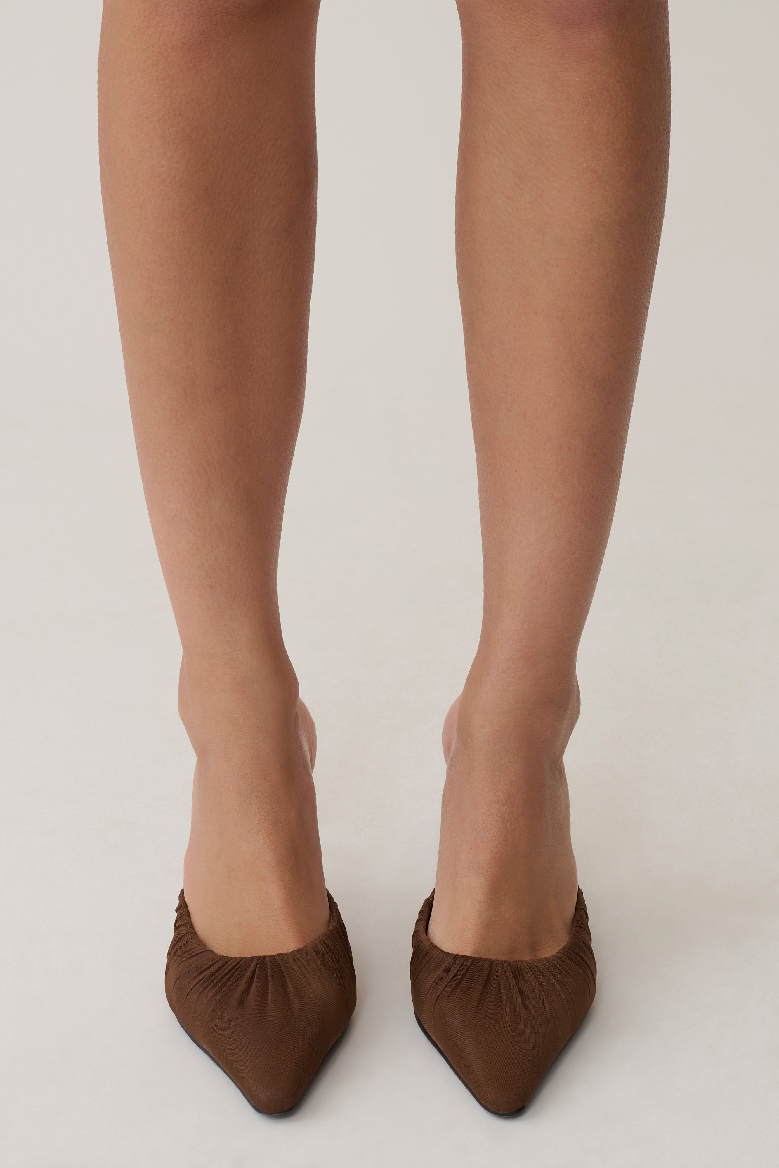 Bao Mesh Pointed Heel - Chocolate