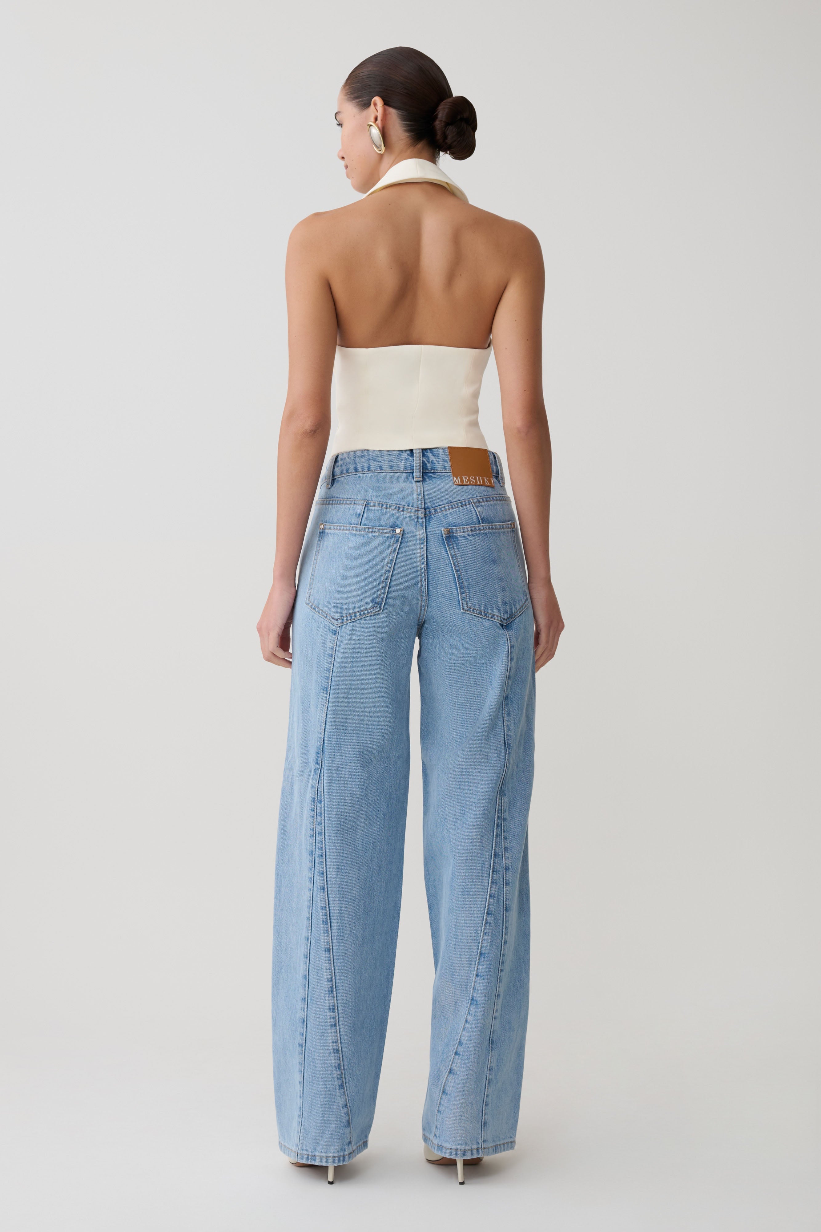 Roy Mid Rise Wide Leg Denim Jeans - Classic Blue