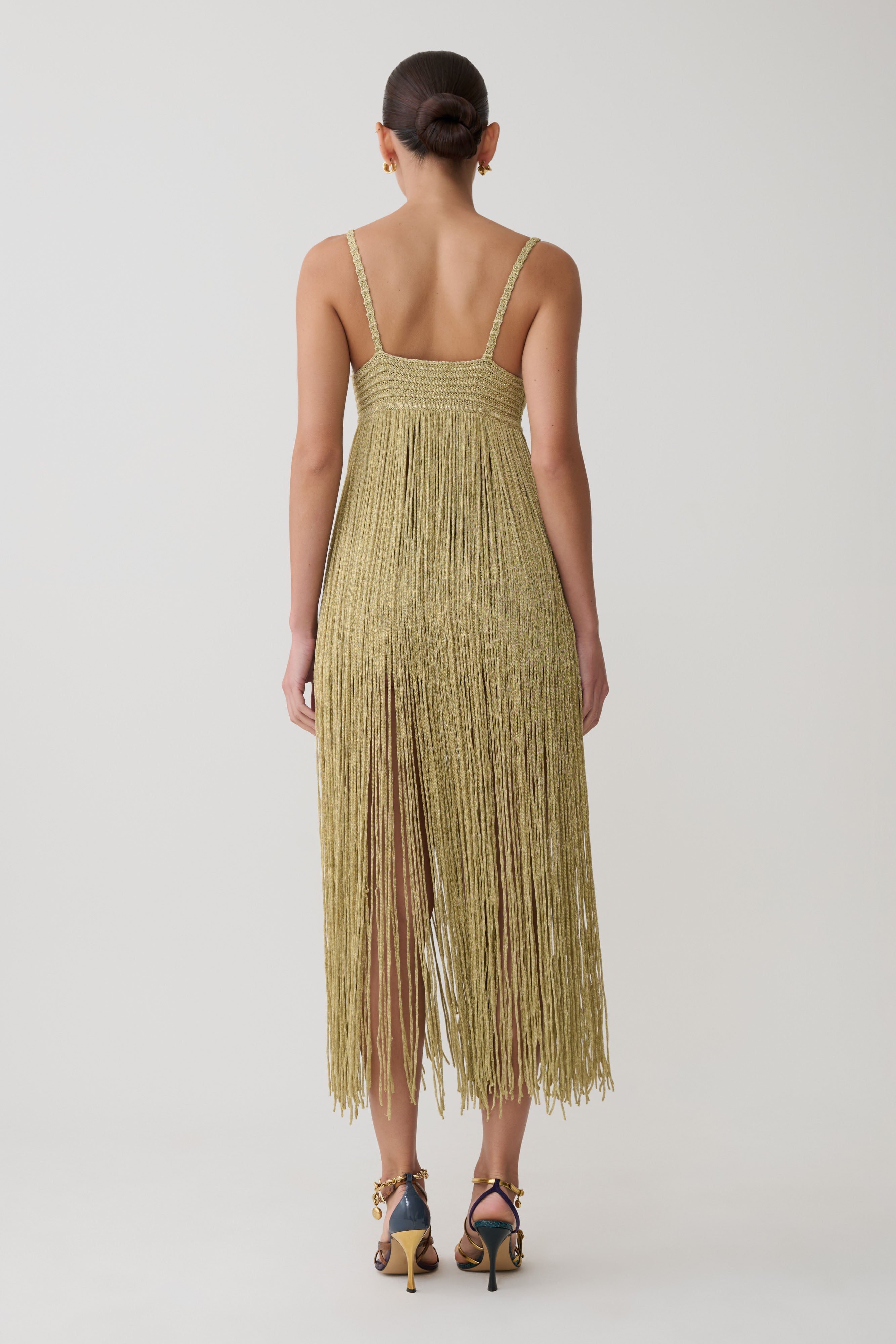 Renee Lurex Crochet Maxi Dress - Gold