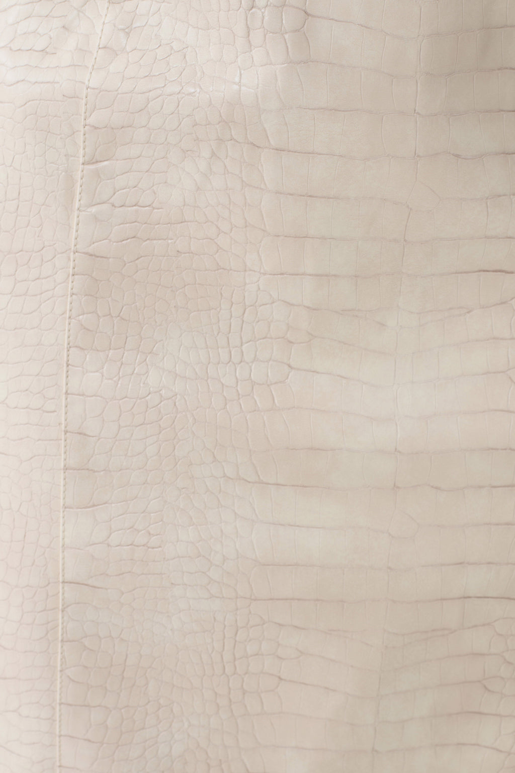 Thalia Croc Faux Leather Midi Skirt - Ivory