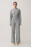 Kerrymae Straight Leg Knit Pants - Grey Marle