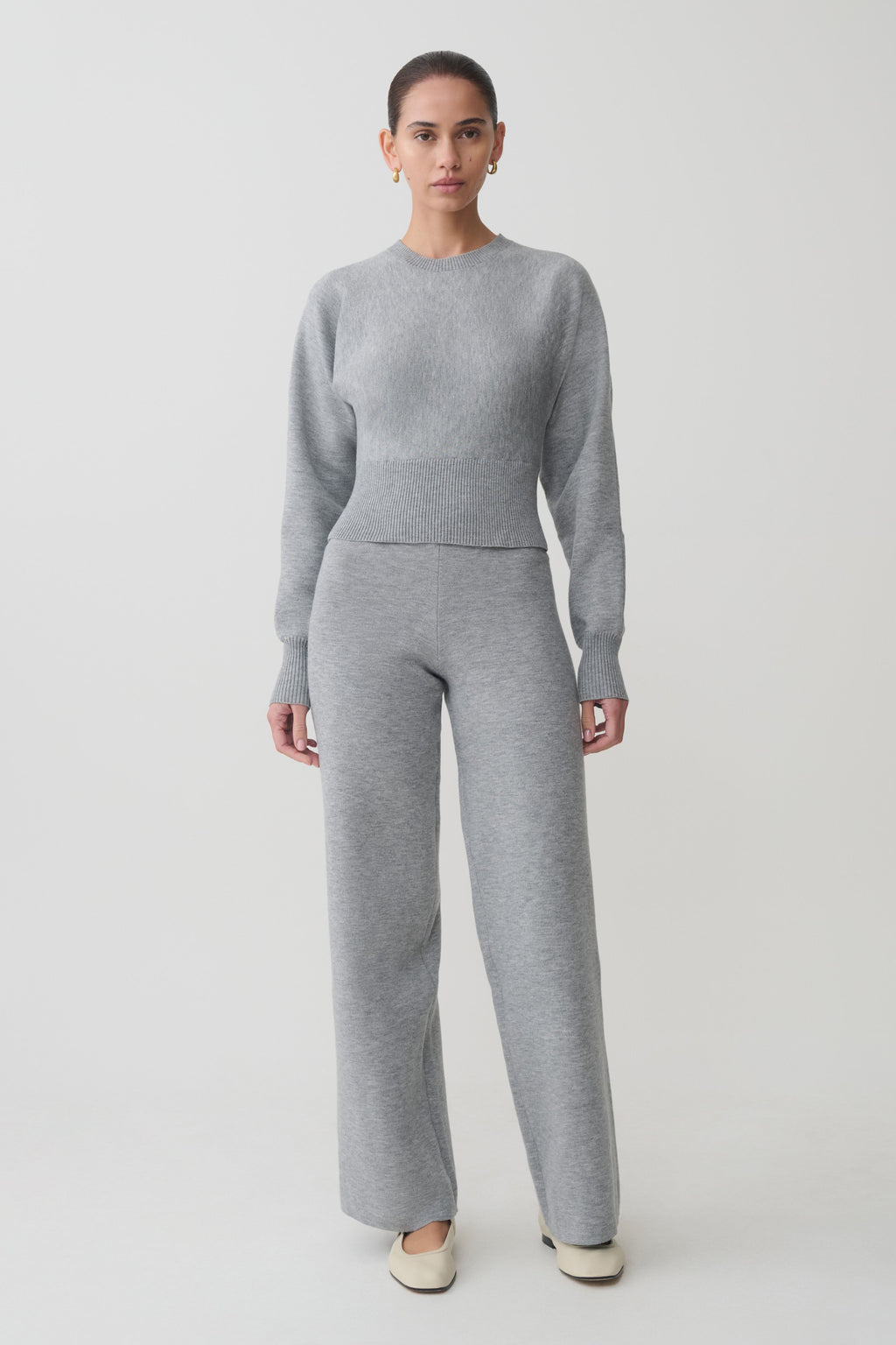 Kerrymae Straight Leg Knit Pants - Grey Marle