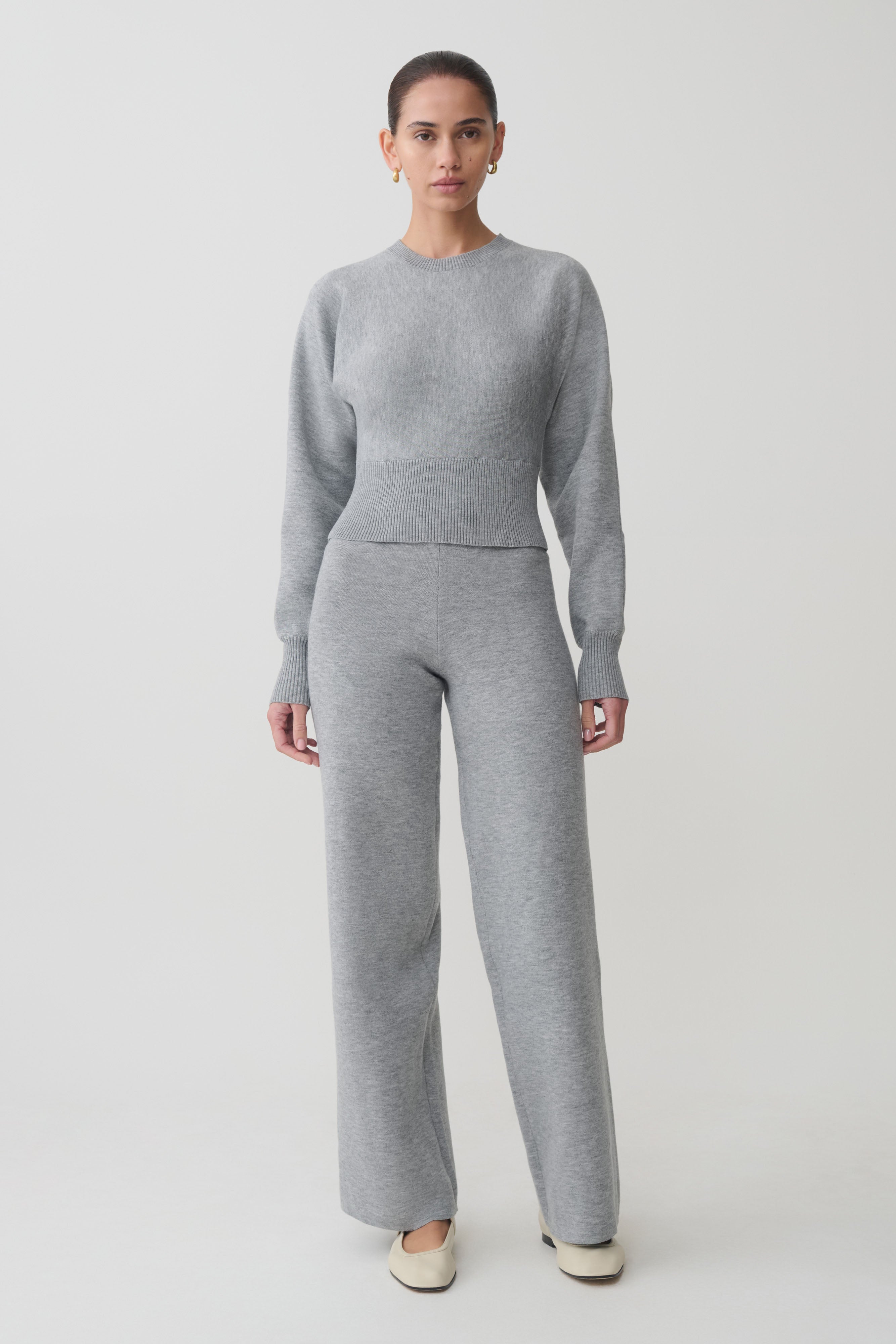 Kerrymae Straight Leg Knit Pants - Grey Marle