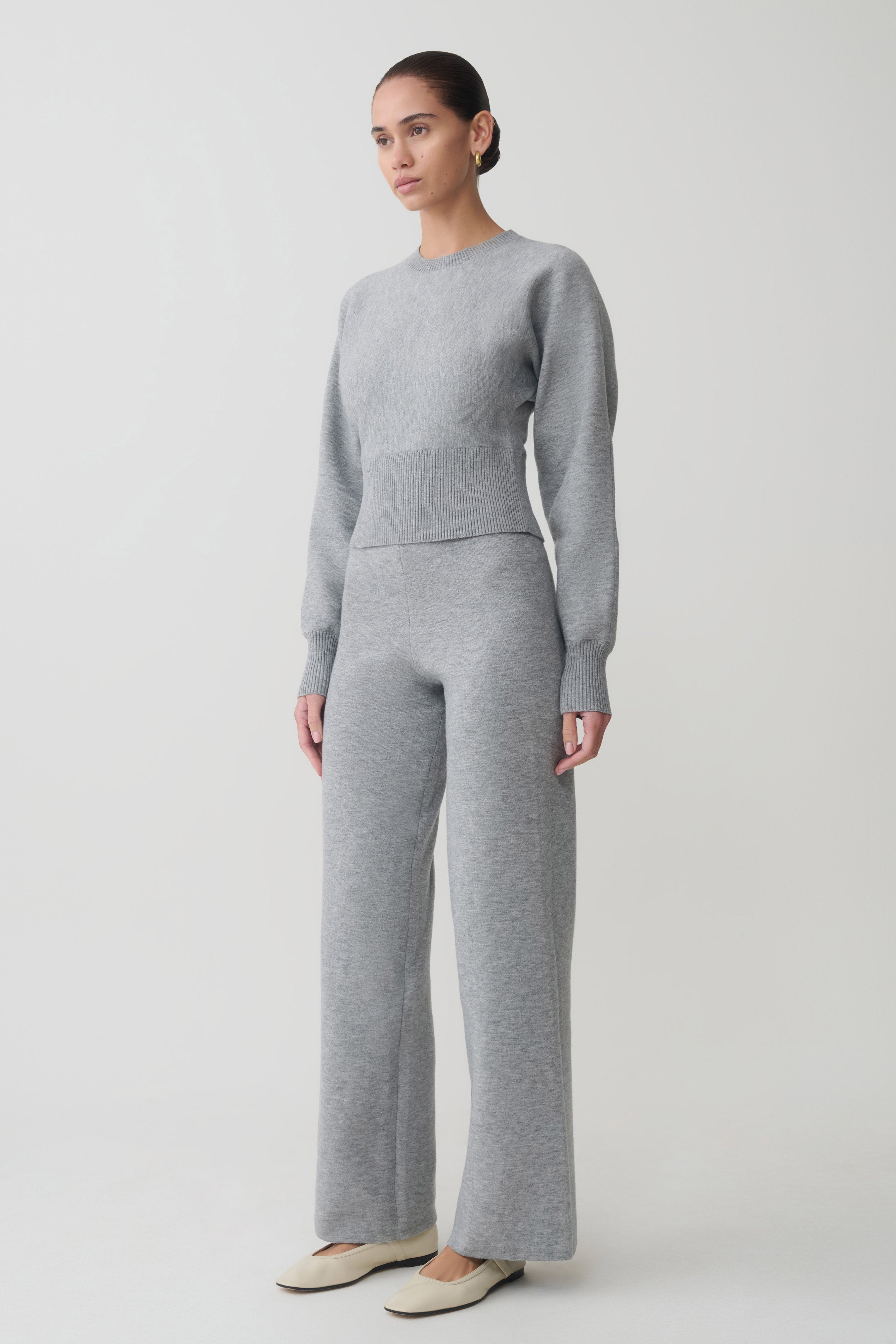 Kerrymae Straight Leg Knit Pants - Grey Marle