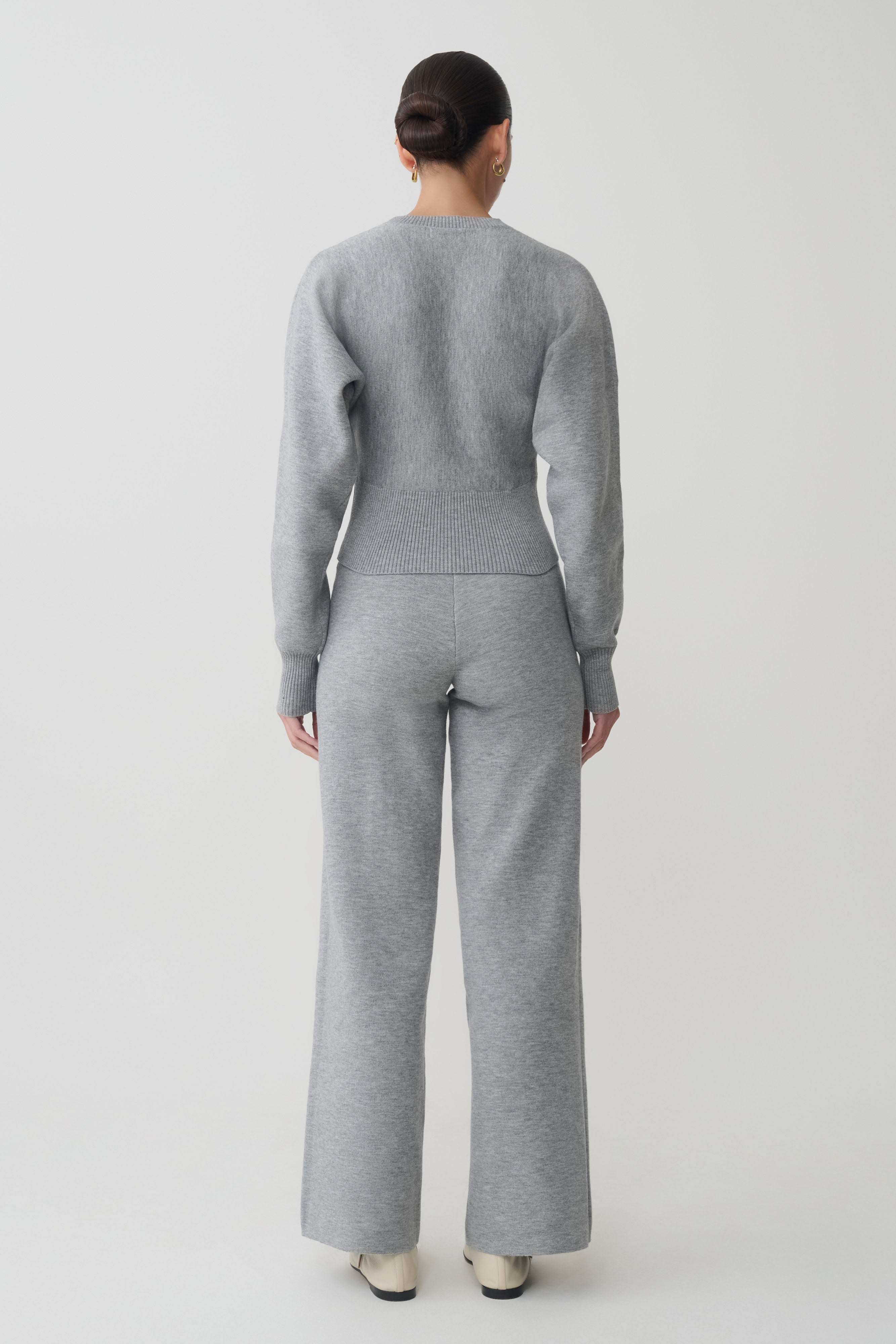 Kerrymae Straight Leg Knit Pants - Grey Marle
