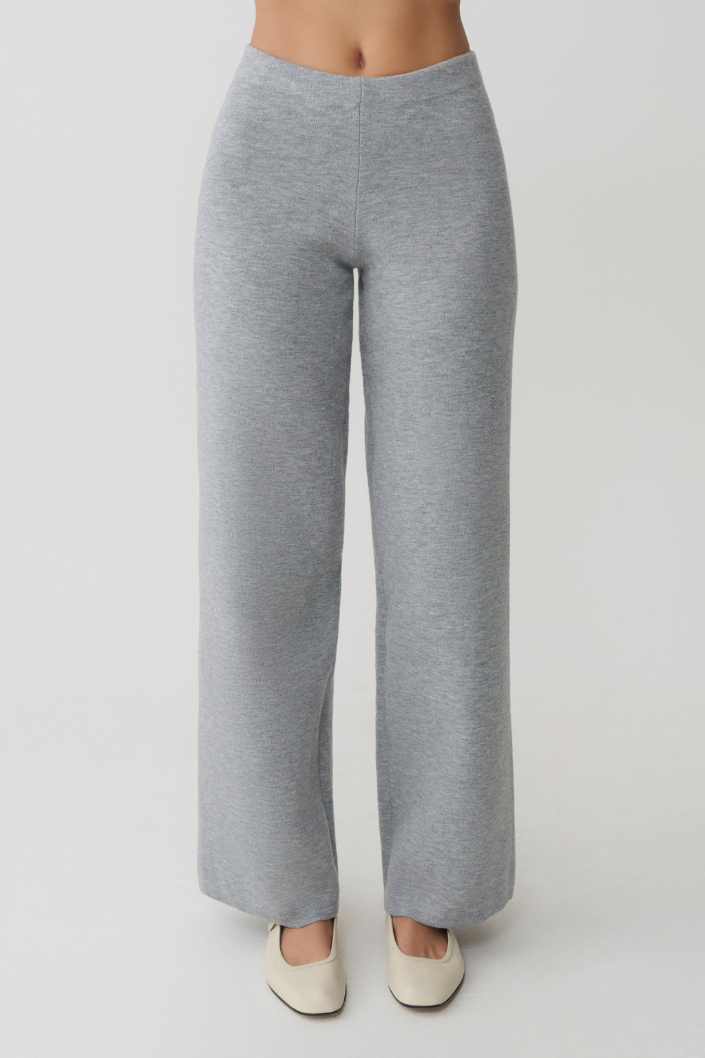 Kerrymae Straight Leg Knit Pants - Grey Marle
