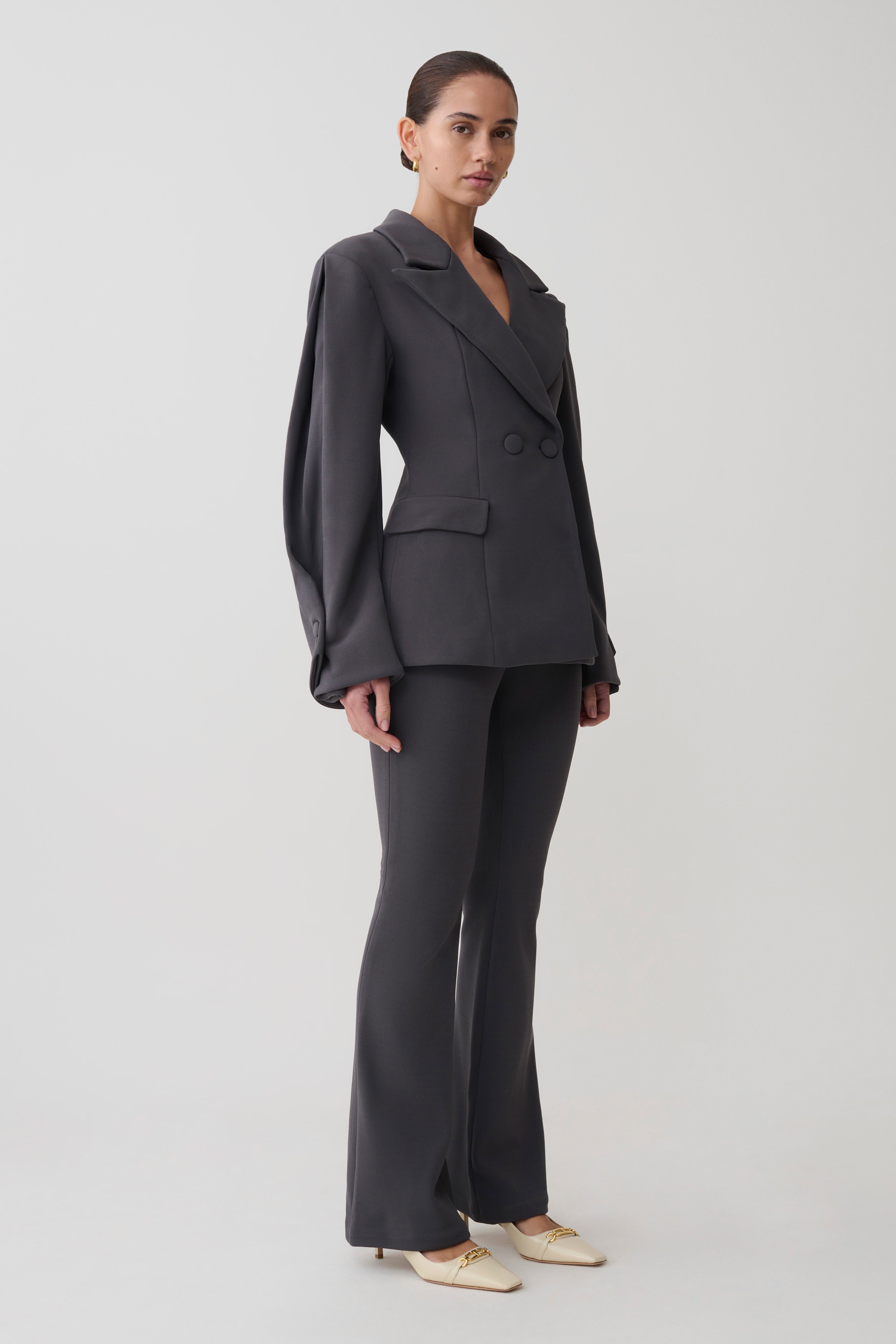 Marion Fit And Flare Pant - Charcoal Shadow
