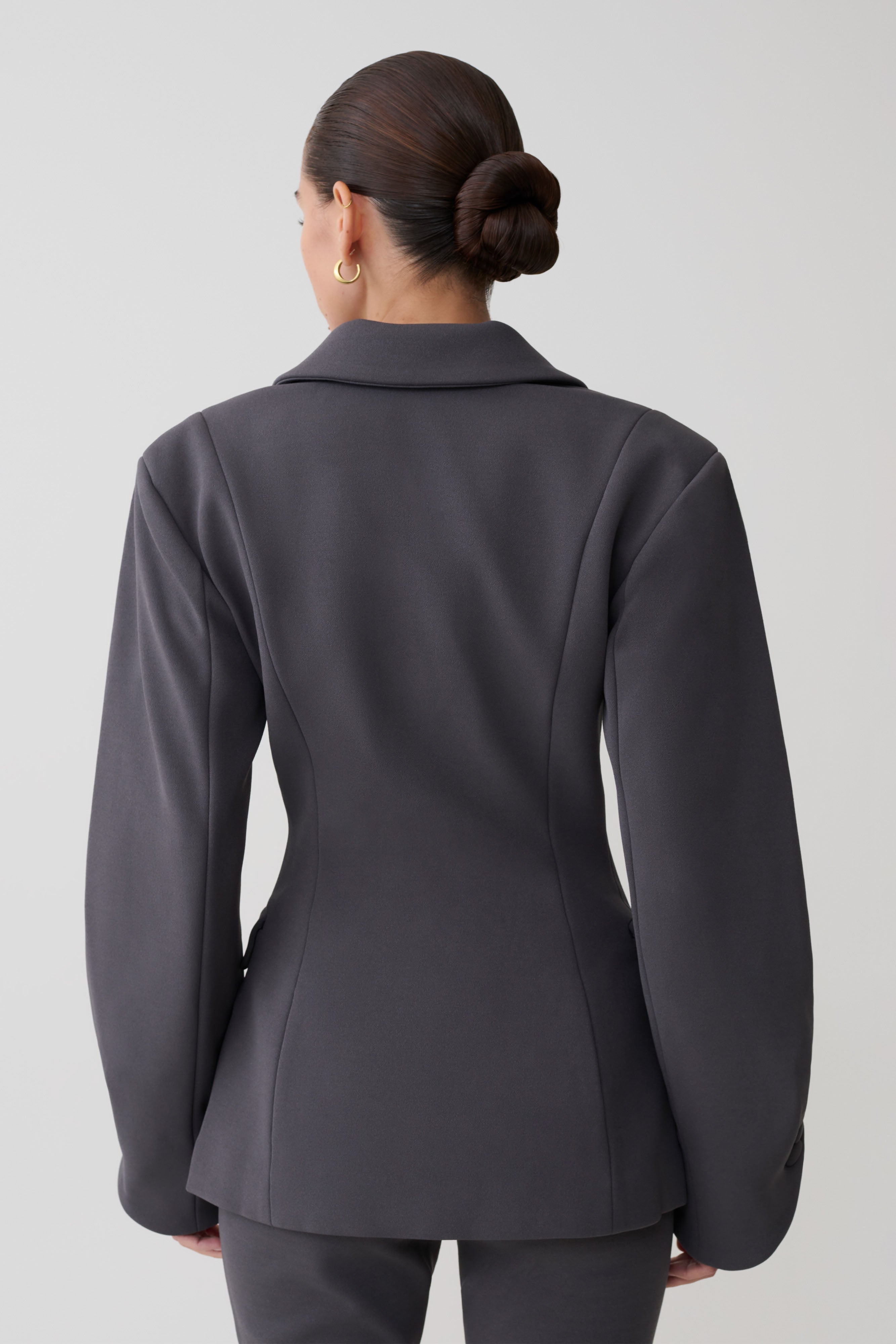 Wesley Structured Blazer - Charcoal Shadow