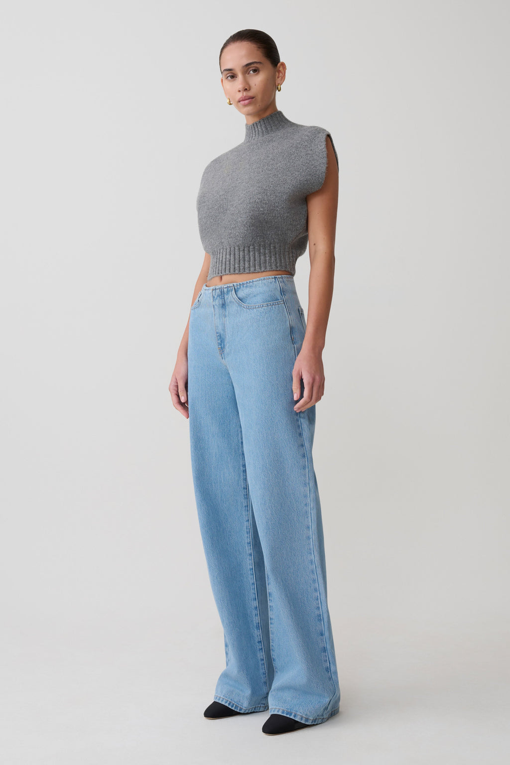 Niko Knit Oversized Top - Charcoal