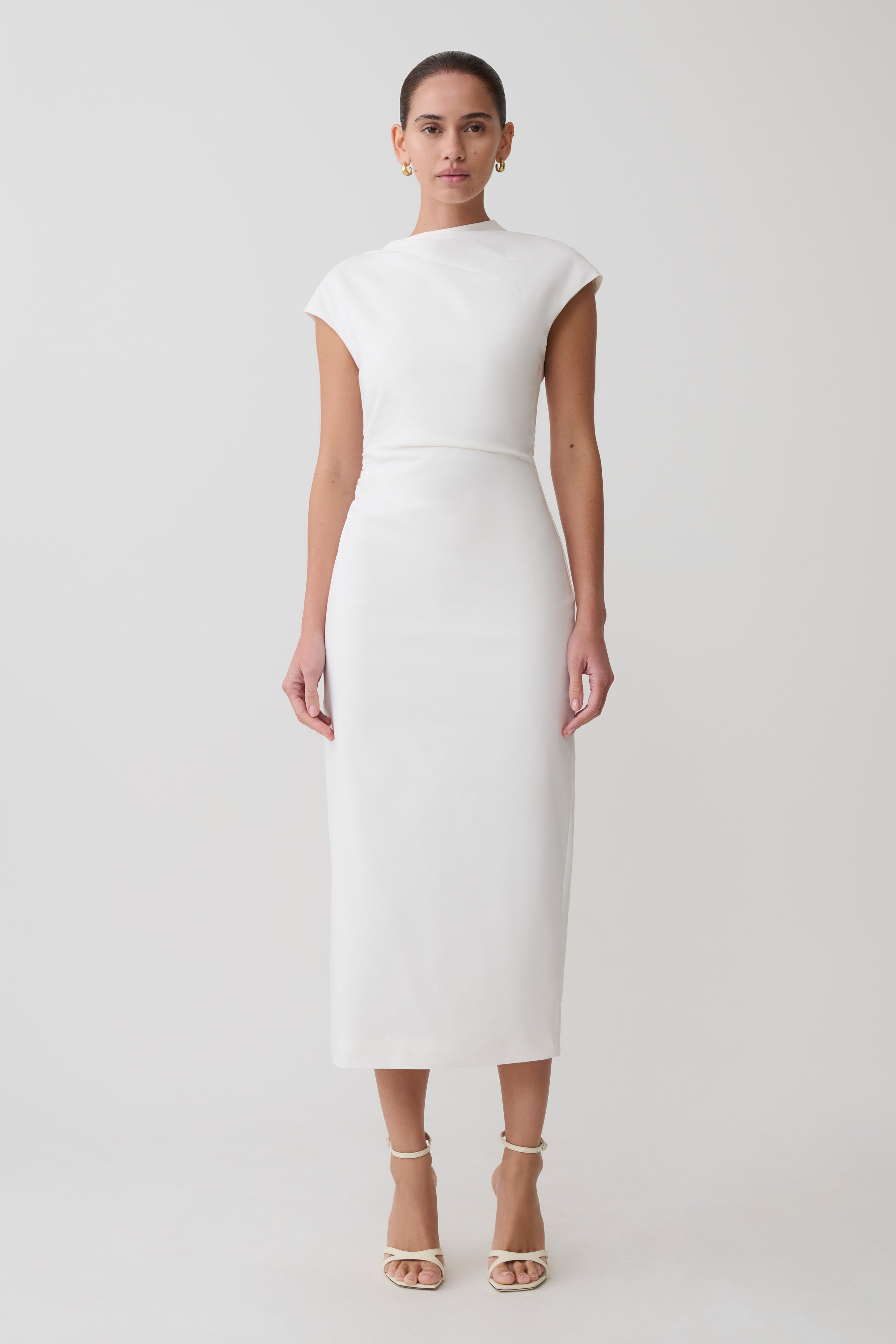Lorena Cotton Midi Dress - White