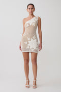 Barker Hand Crochet Knit Mini Dress - White