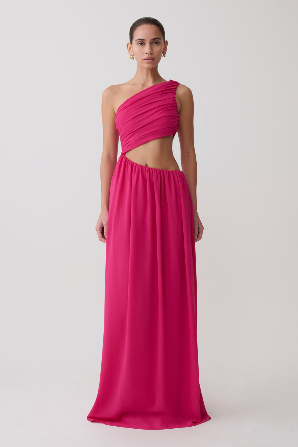Aria Chiffon Cut Out Maxi Dress - Fuchsia