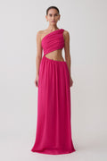Aria Chiffon Cut Out Maxi Dress - Fuchsia