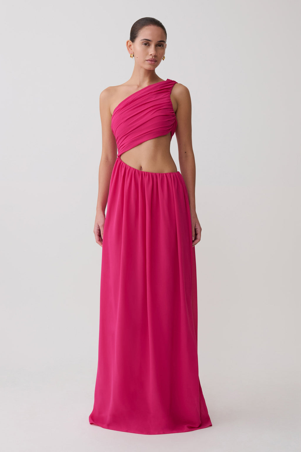Aria Chiffon Cut Out Maxi Dress - Fuchsia