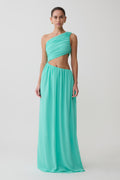 Aria Chiffon Cut Out Maxi Dress - Lagoon