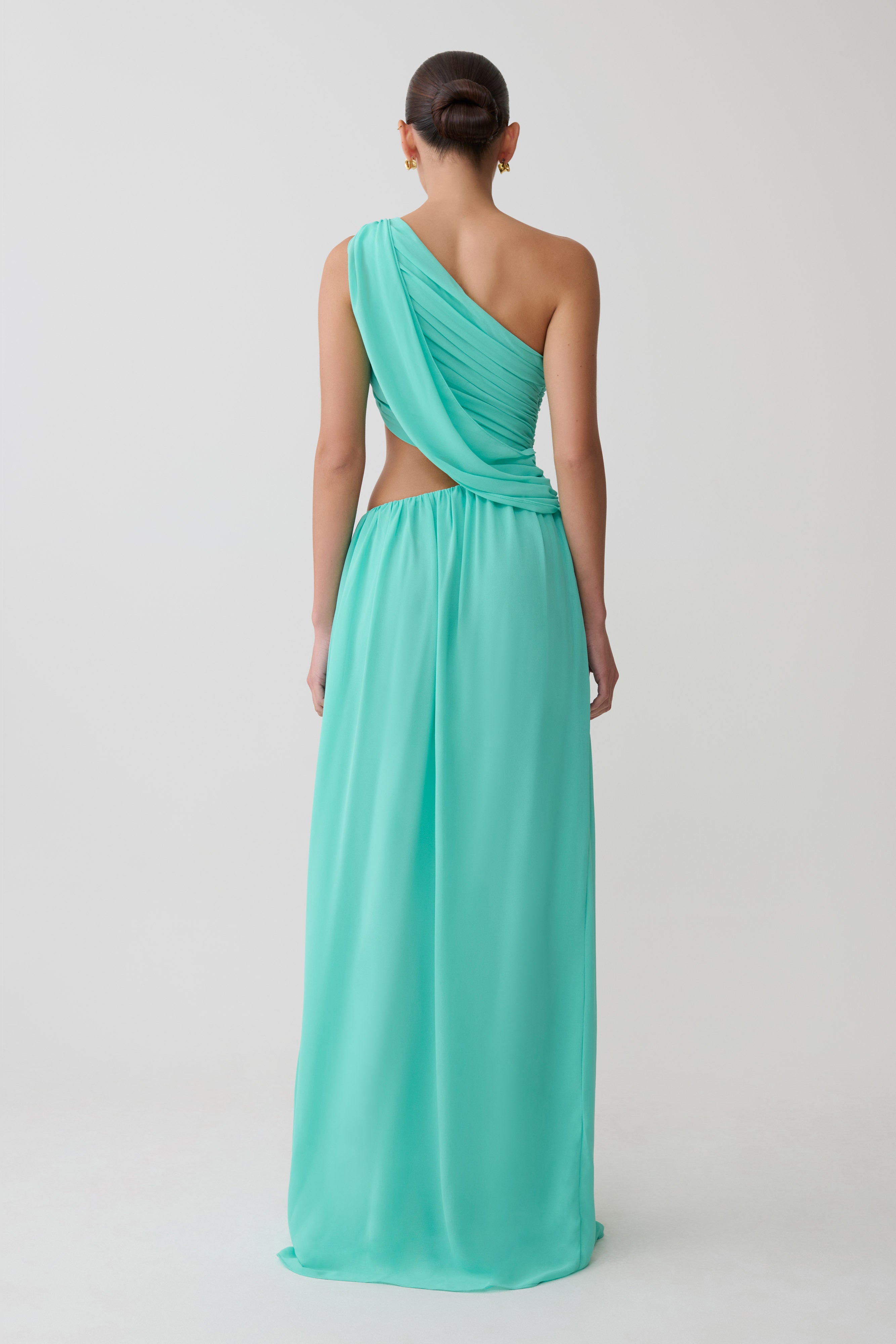 Aria Chiffon Cut Out Maxi Dress - Lagoon