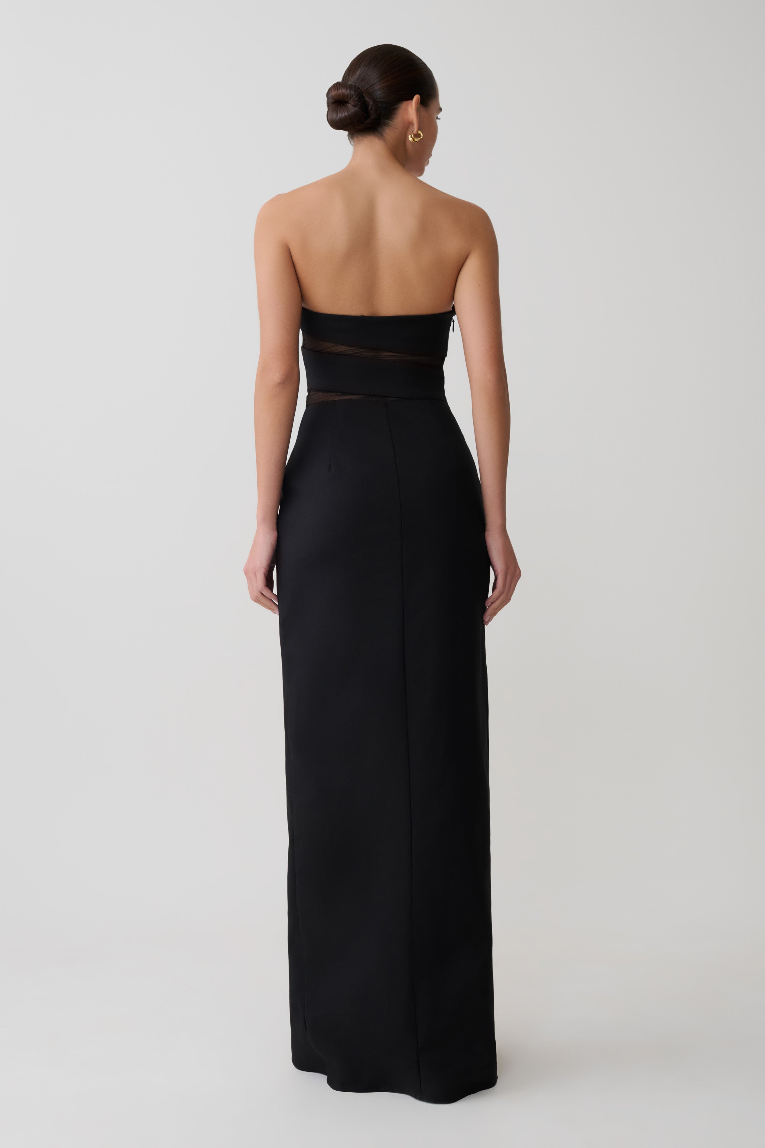 Paulina Cut Out Strapless Maxi Dress - Black