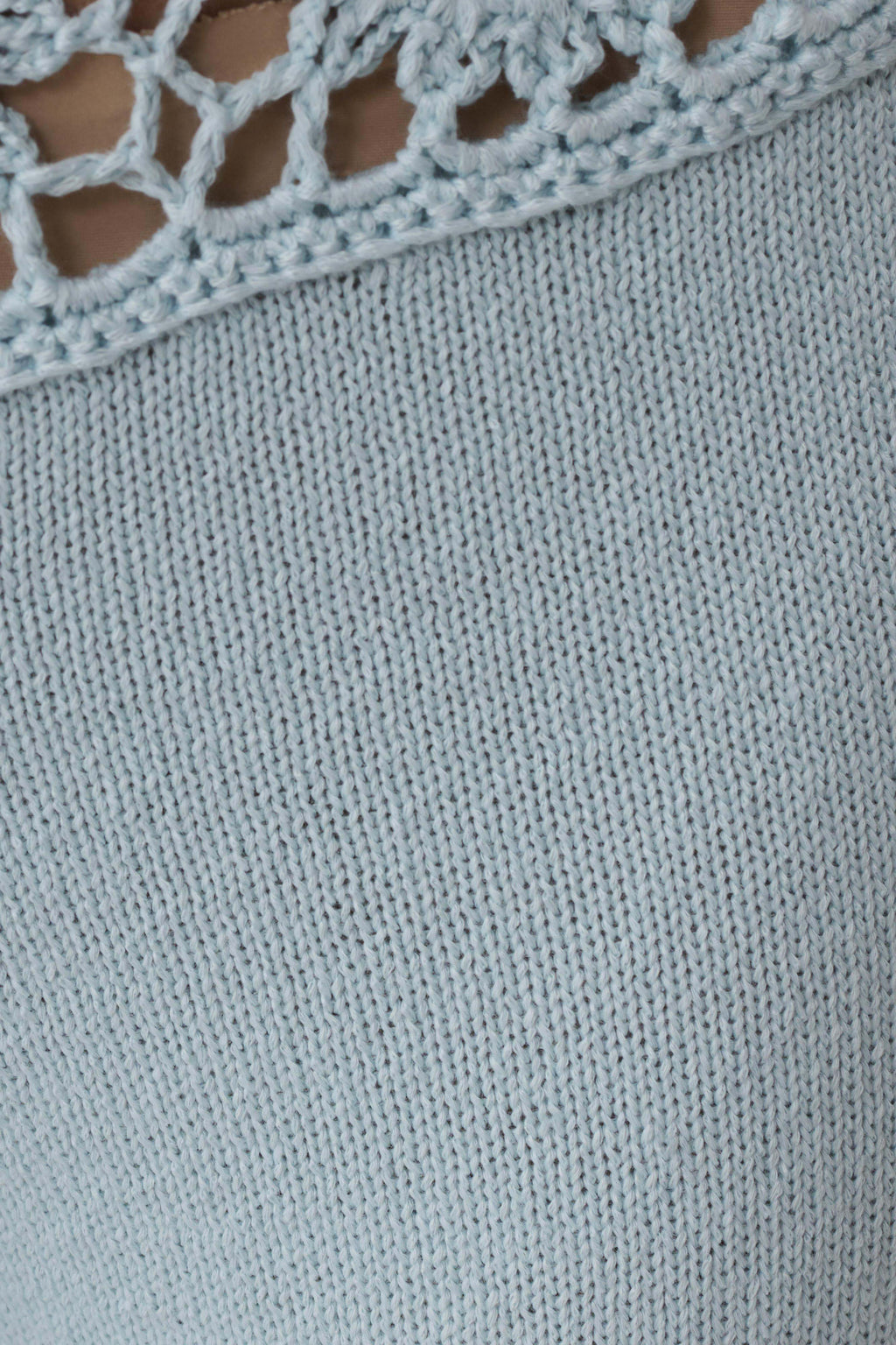 Miley Crochet Waistband Straight Leg Pant - Pale Aqua