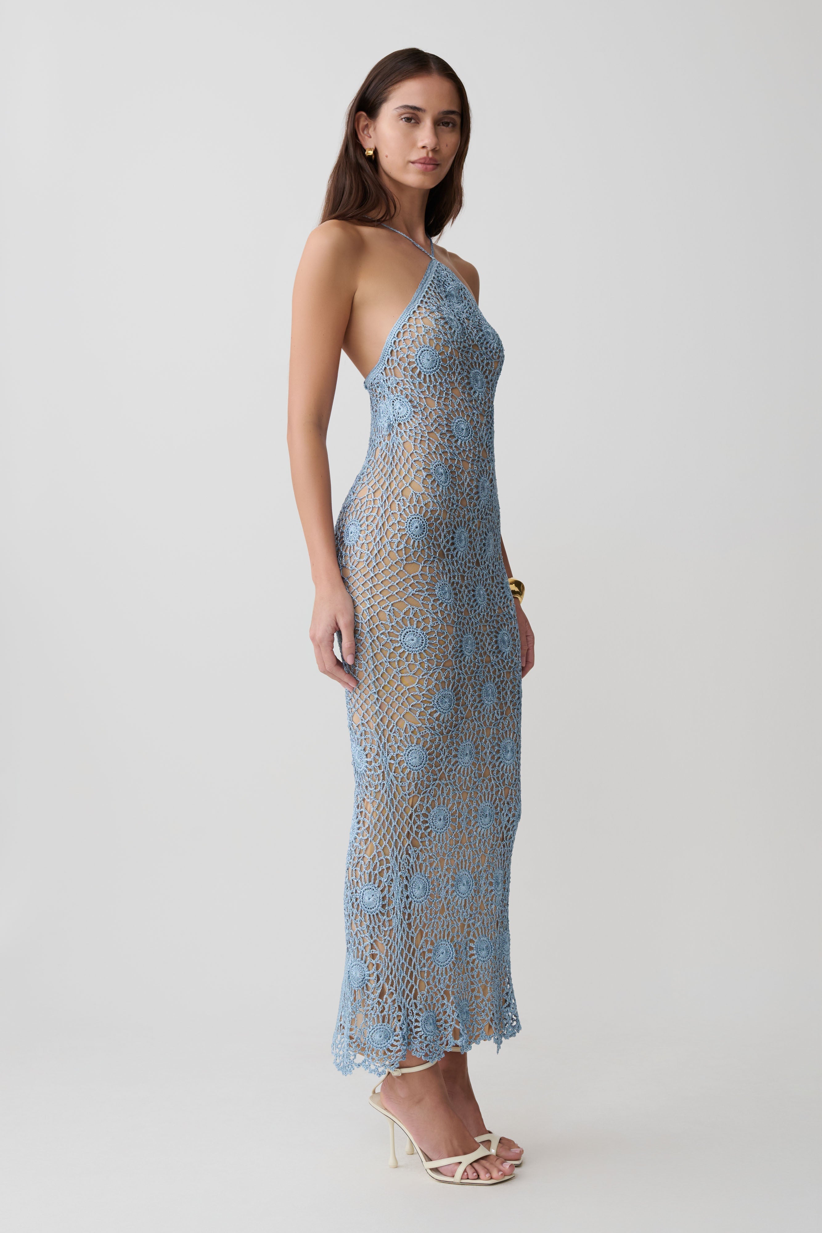 Sam Halter Hand Crochet Maxi Dress - Periwinkle