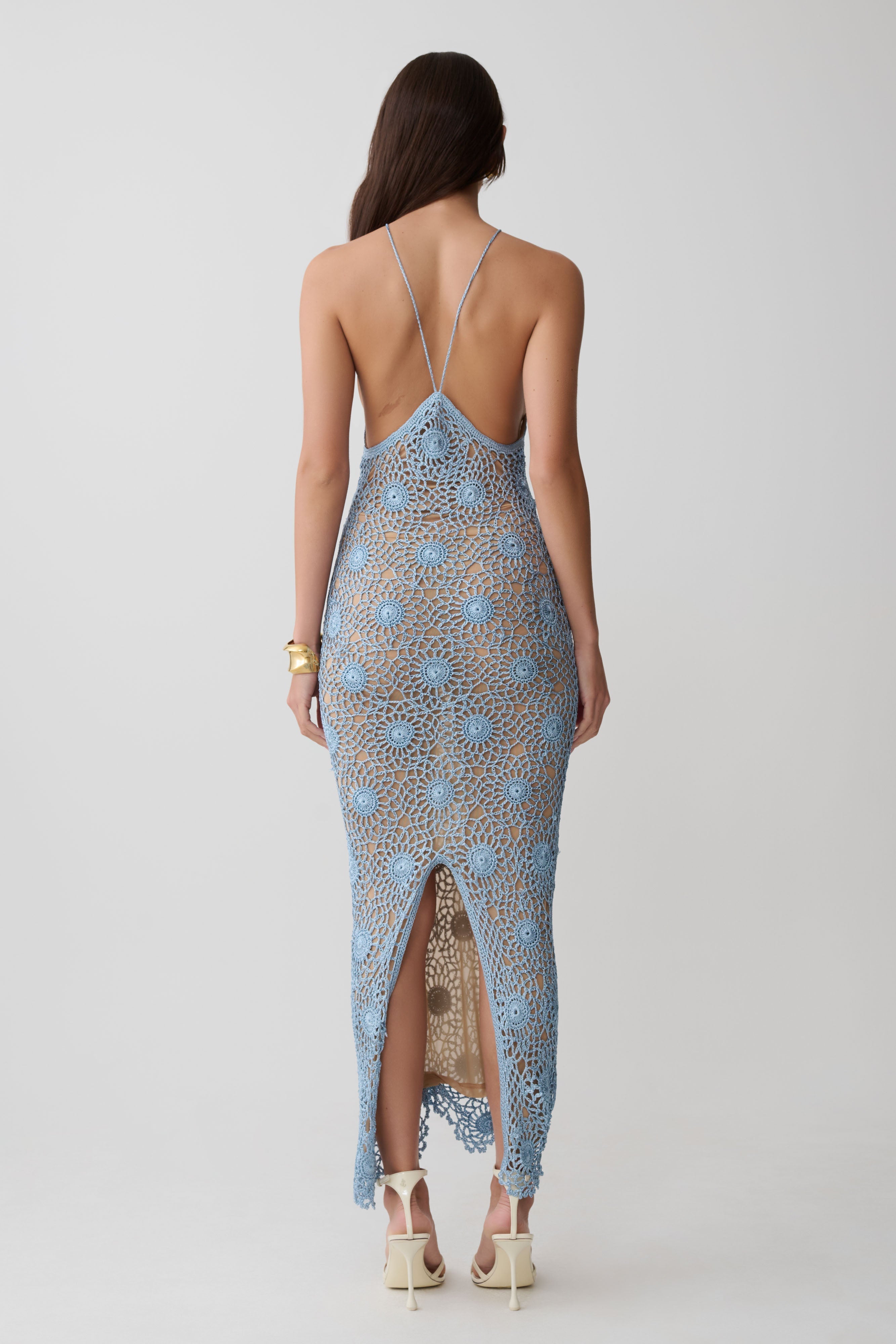 Sam Halter Hand Crochet Maxi Dress - Periwinkle
