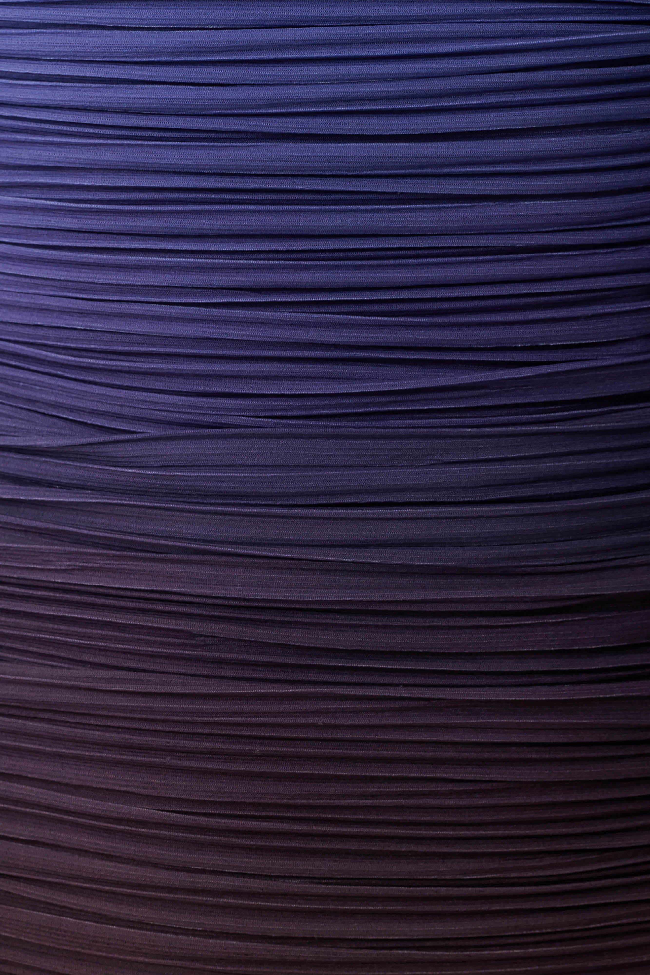 Azizi Pleated Halter Midi Dress - Chocolate & Blue Ombre Print