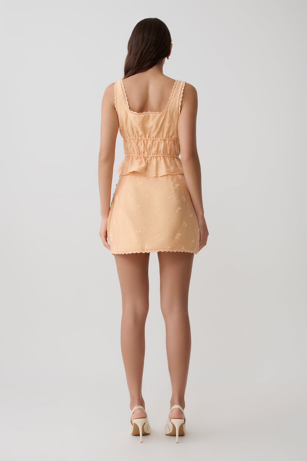 Vivian Embroidered Sleeveless Top - Orange