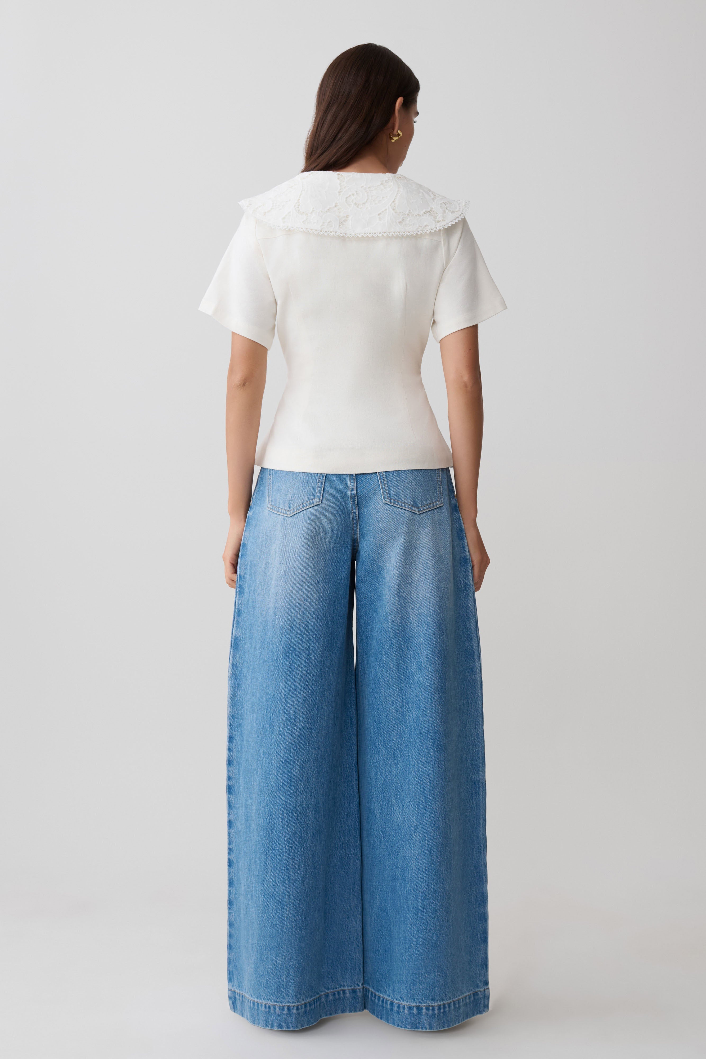 Bobby Oversized Jean With Front Pleat - Summer Blue