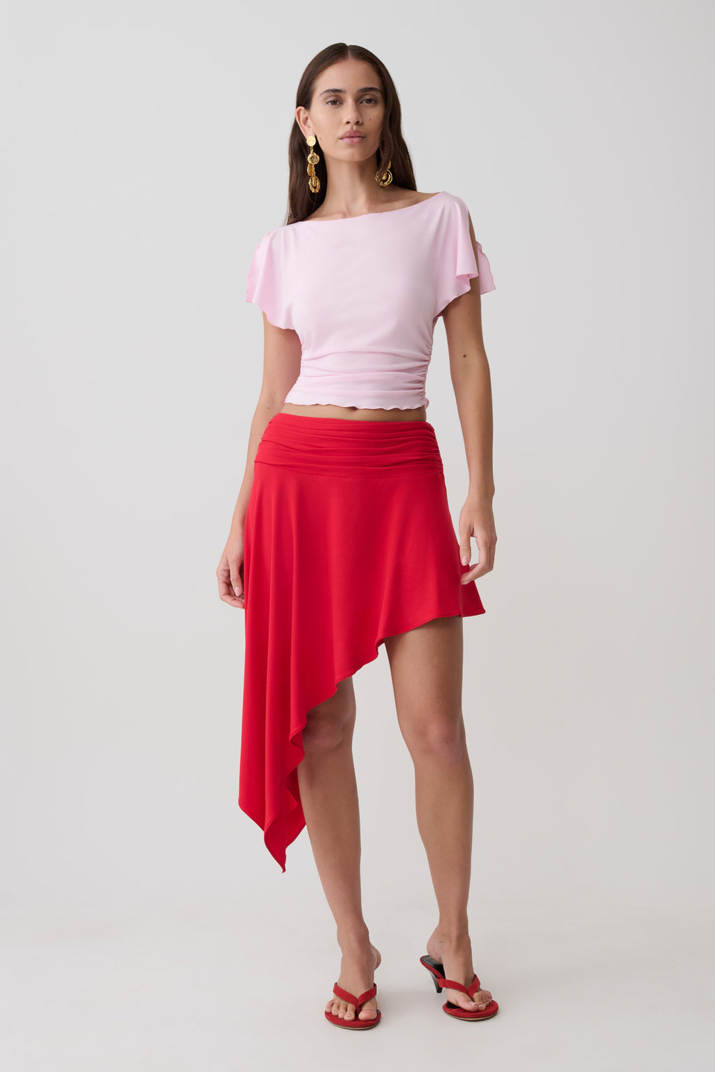Talise Modal Flounce Short Sleeve Top - Ballet Pink