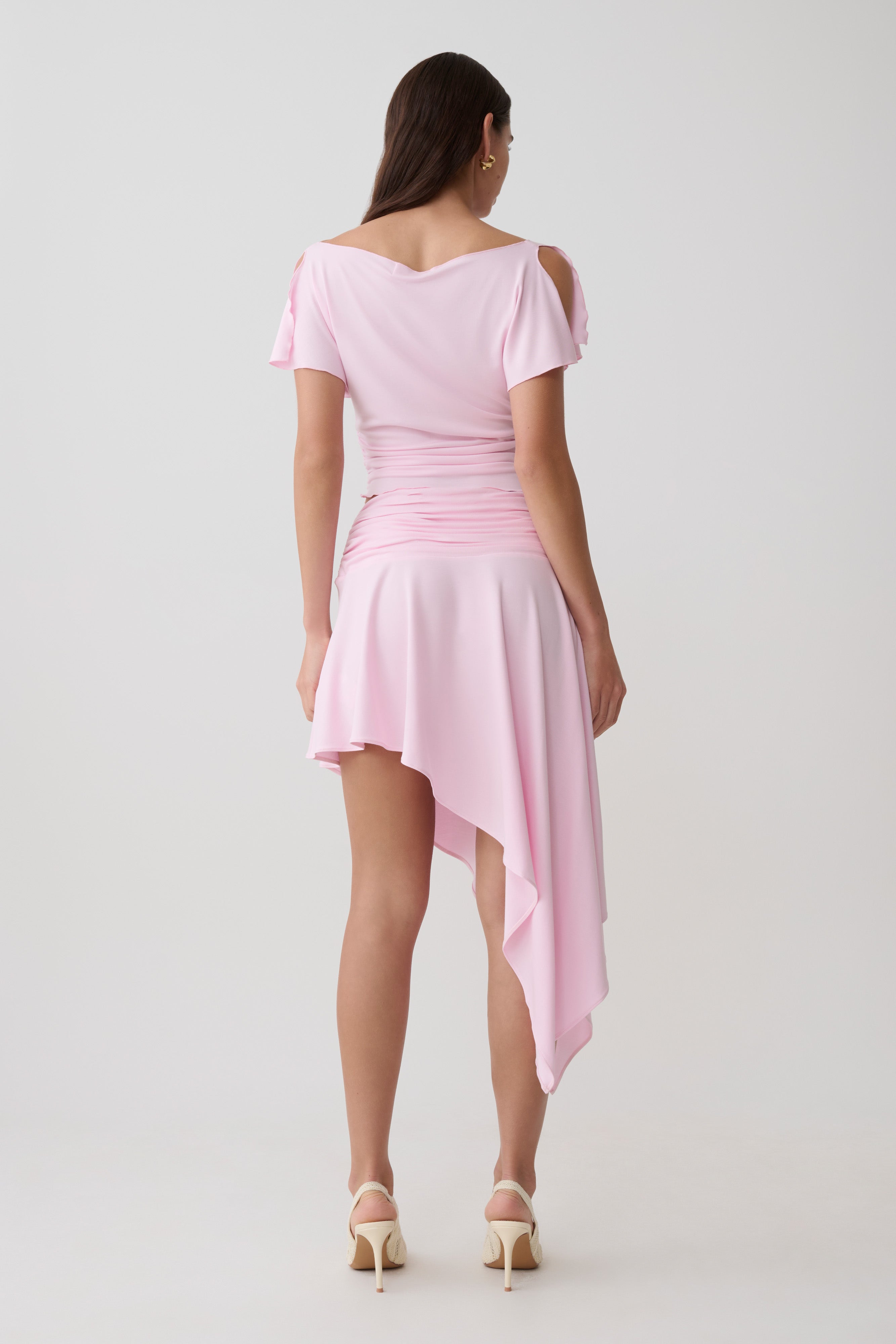 Talise Modal Flounce Short Sleeve Top - Ballet Pink