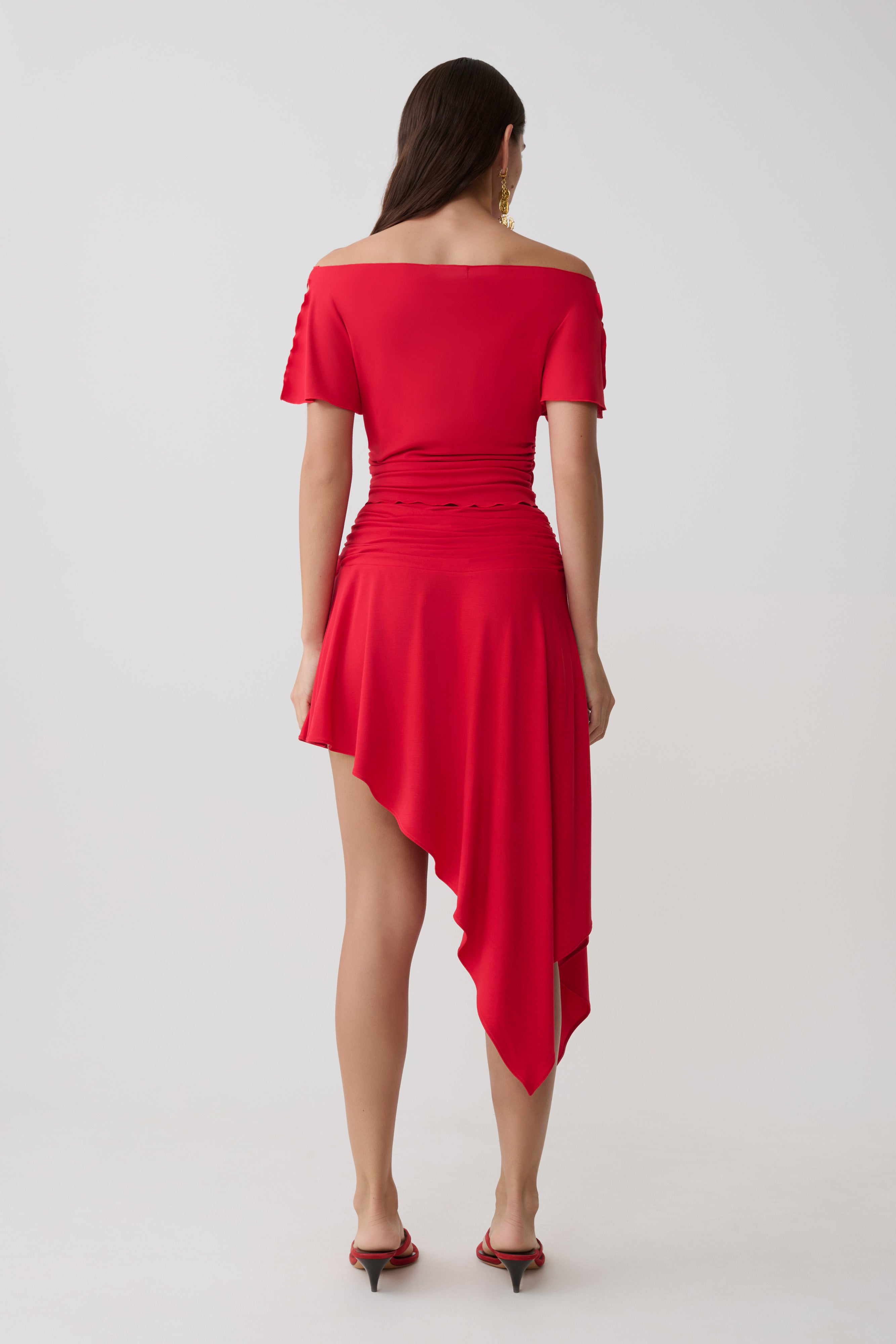 Talise Modal Hankie Midi Skirt - Red