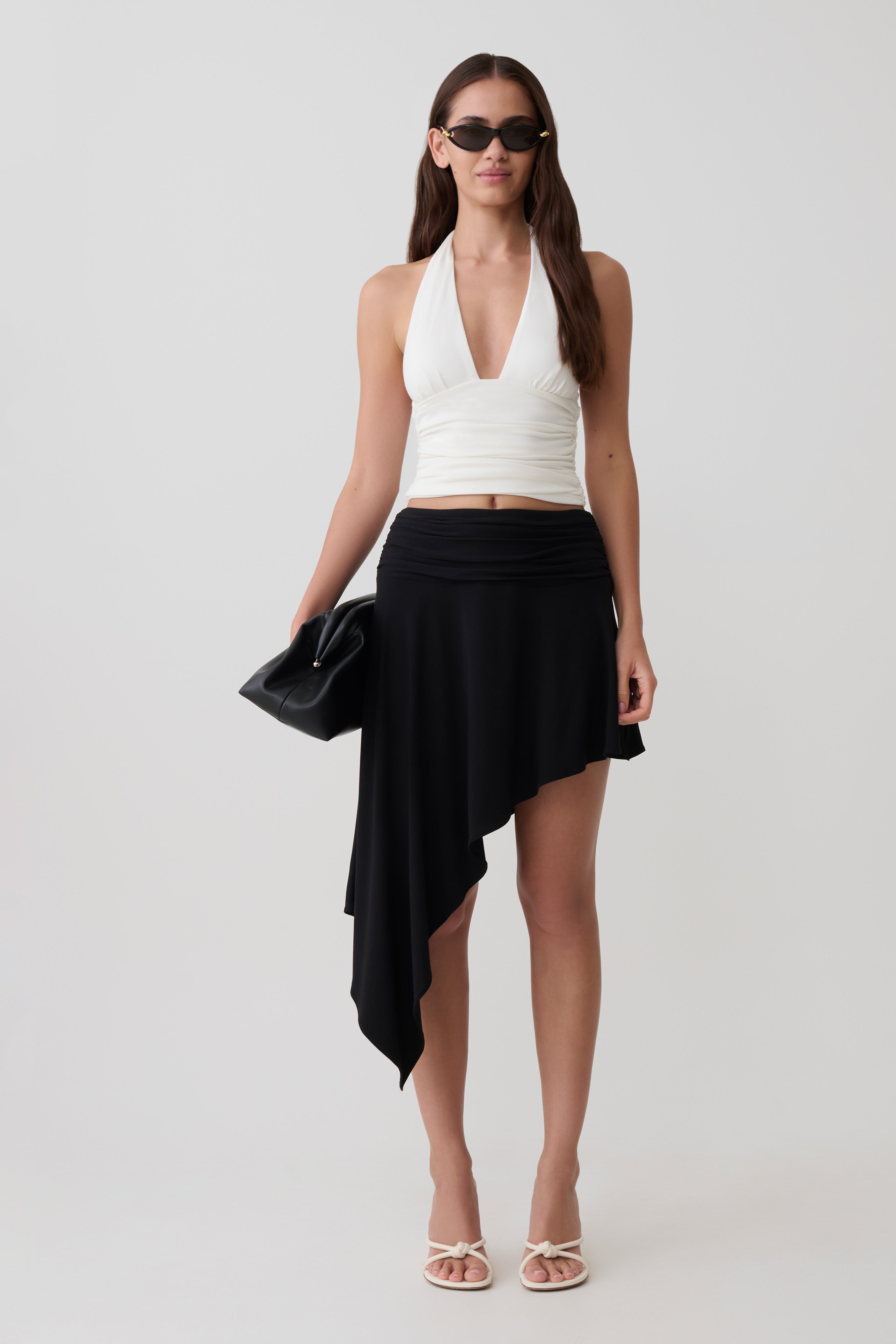 Talise Modal Hankie Midi Skirt - Black