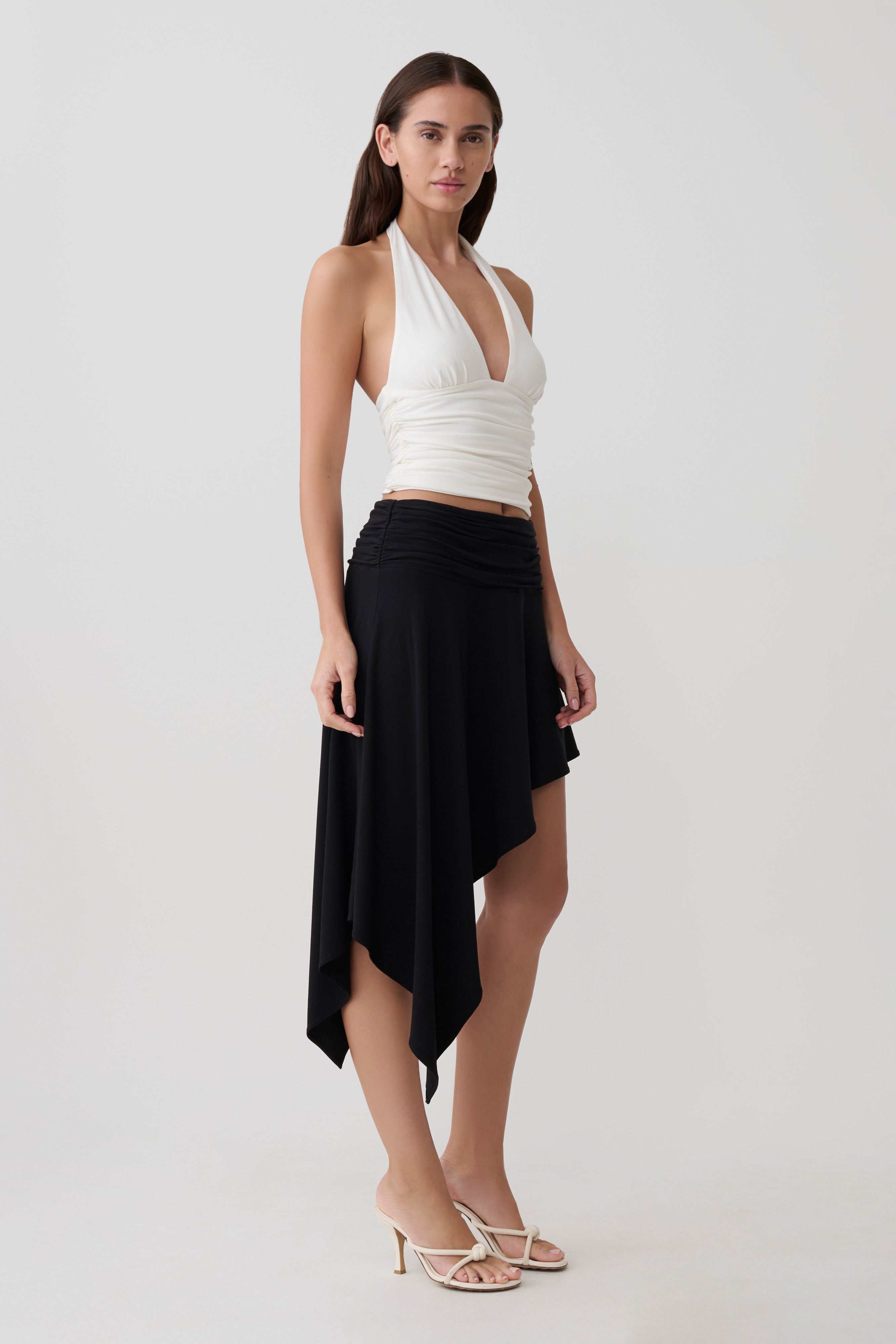 Peregrine Modal Gathered Halter Top - White