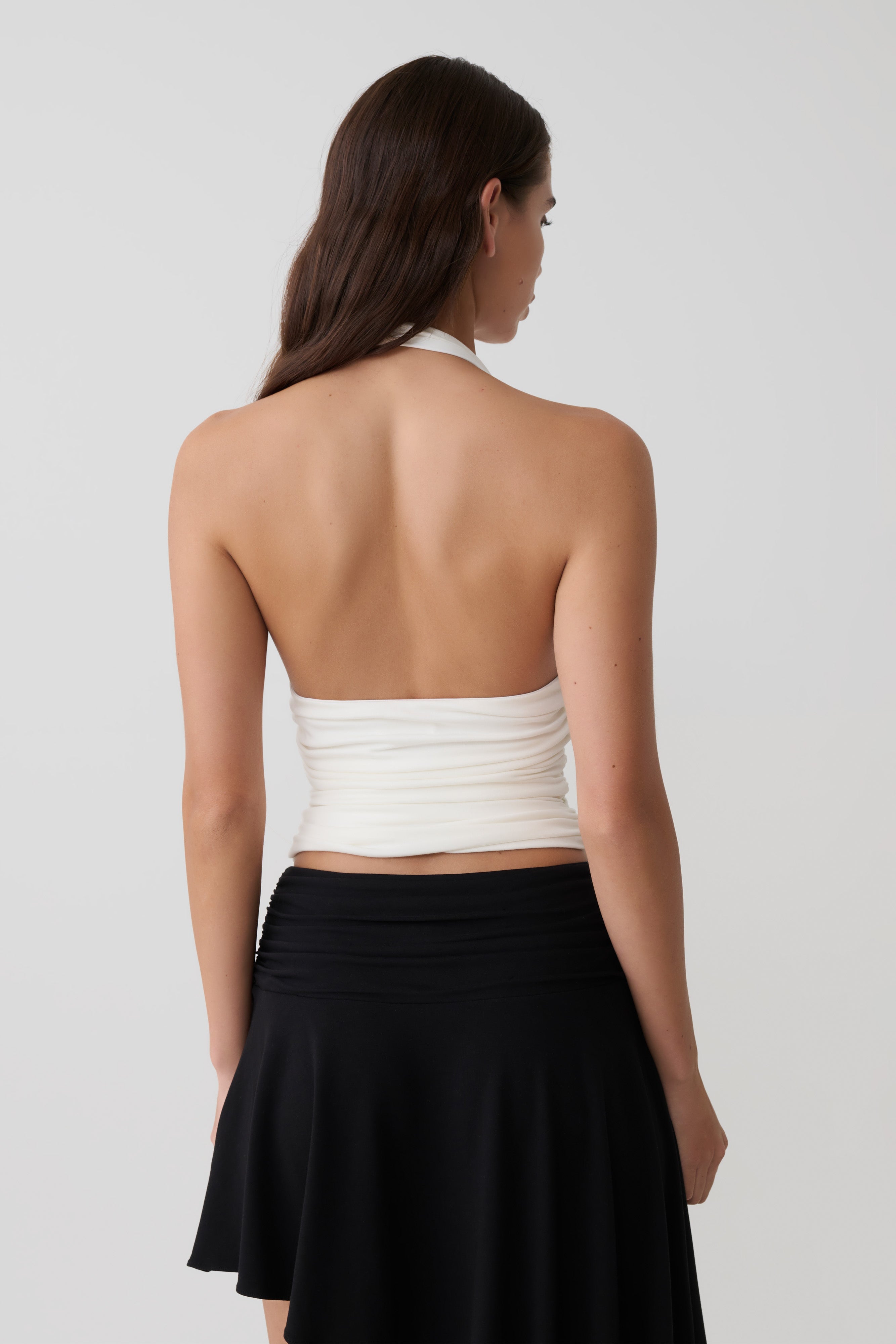 Peregrine Modal Gathered Halter Top - White