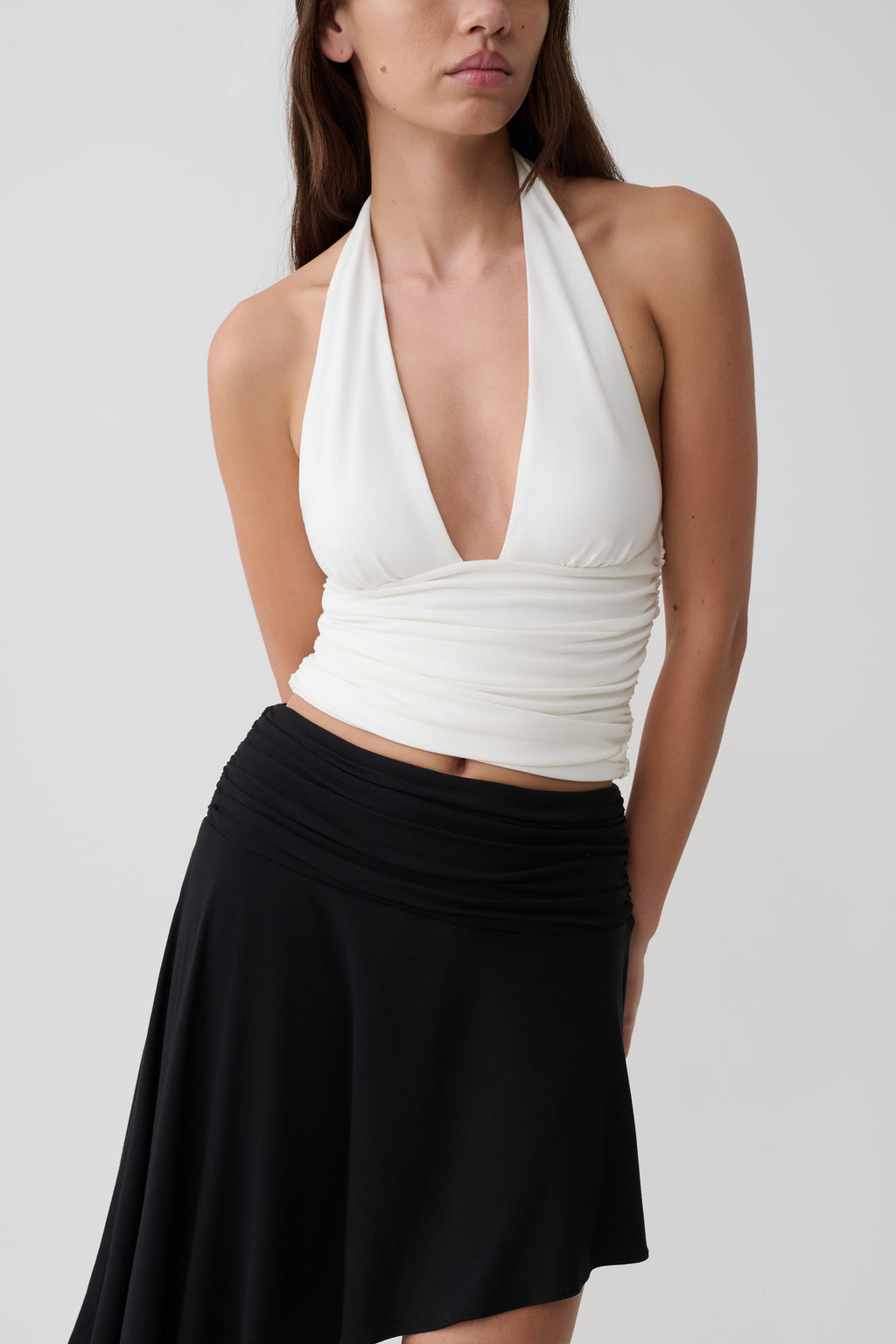 Peregrine Modal Gathered Halter Top - White