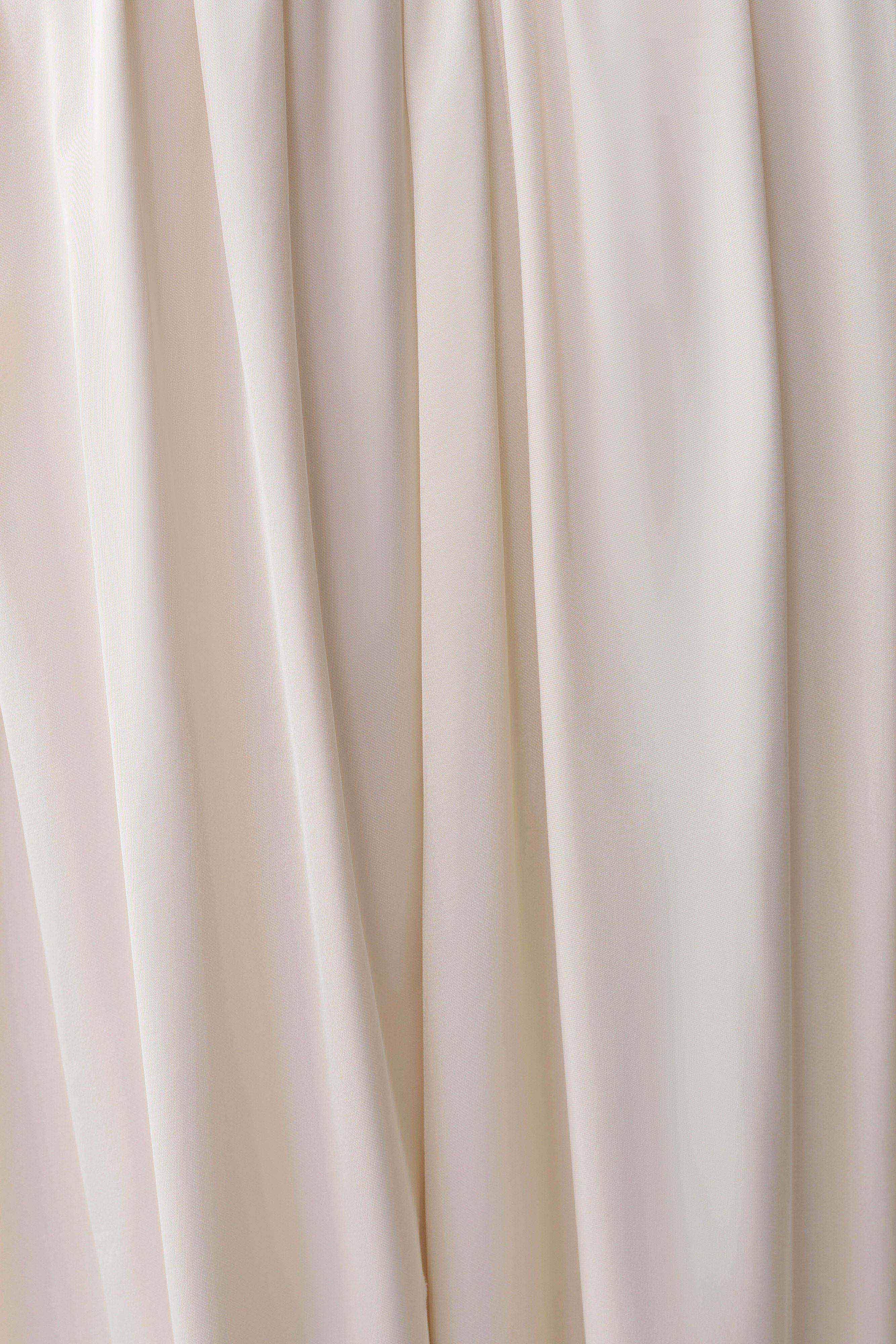Adriana Satin Gathered Maxi Dress - Buttercream