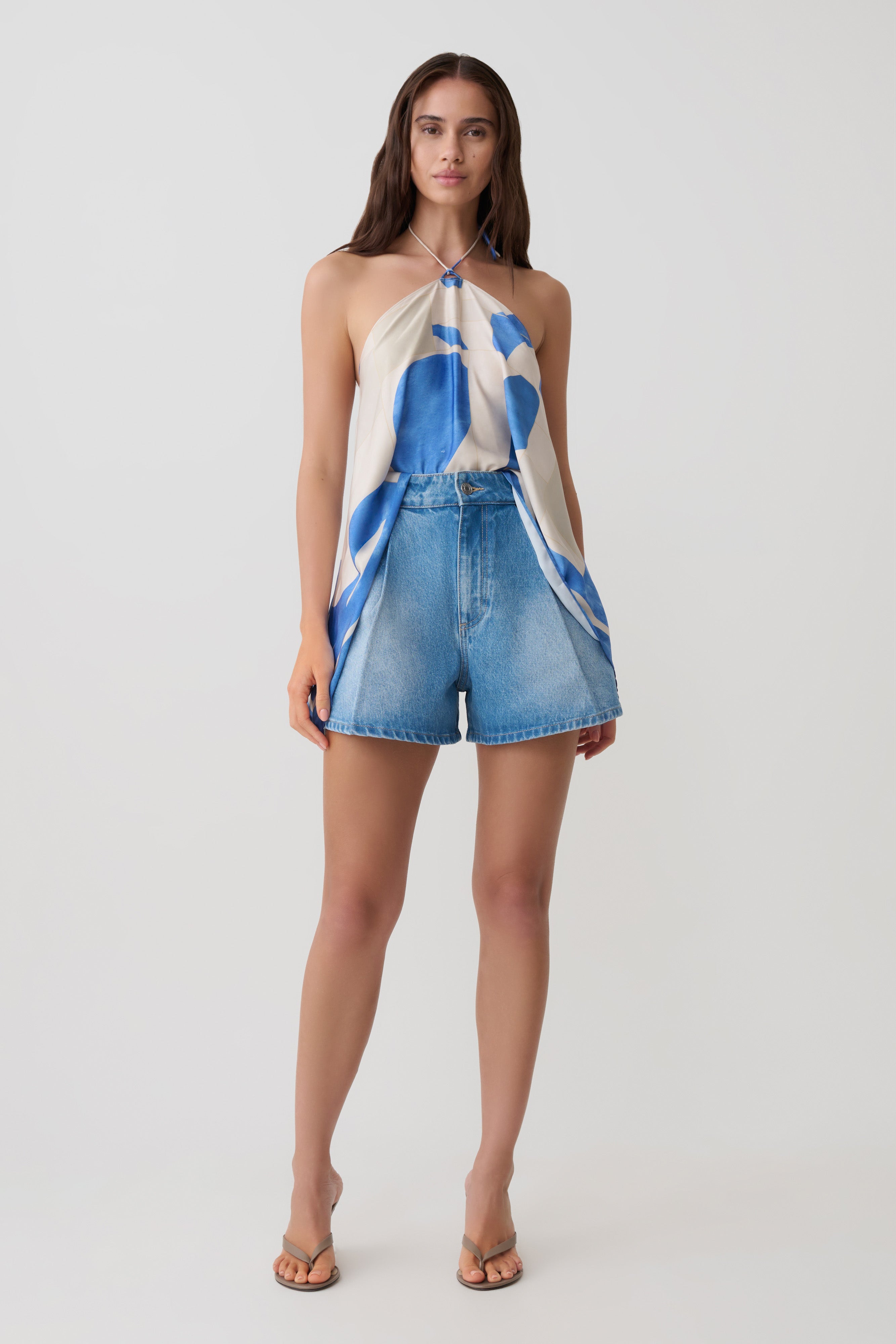 Jace A-Line Denim Shorts - Summer Blue