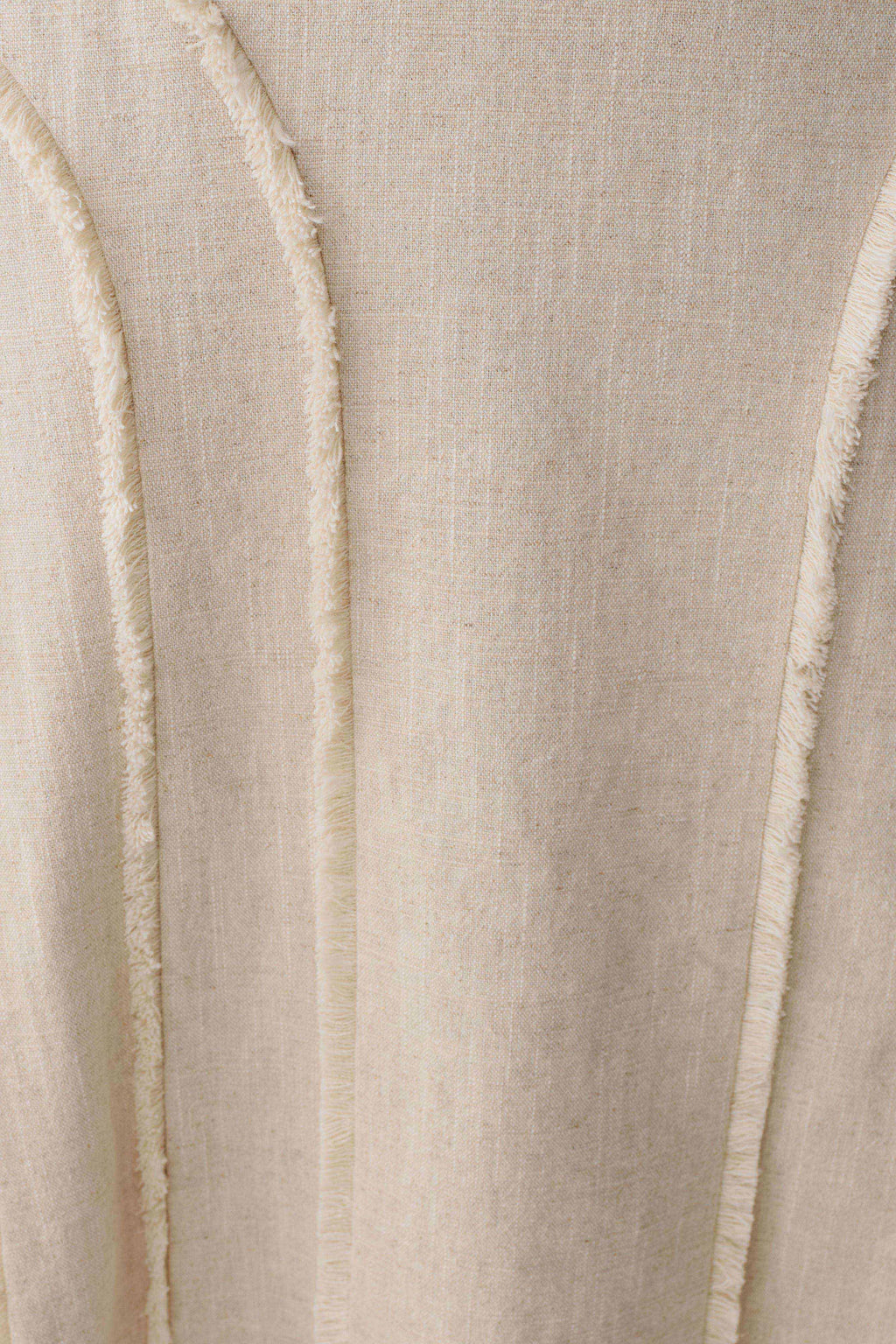 Annie Linen Frayed Midi Skirt - Natural