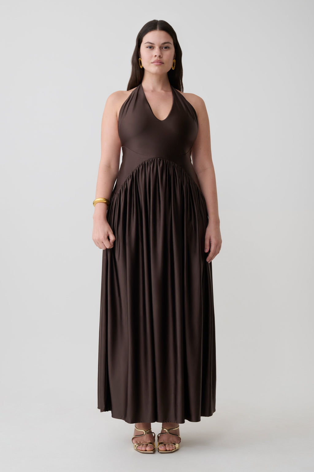 Cypress Halter Maxi Dress - Chocolate
