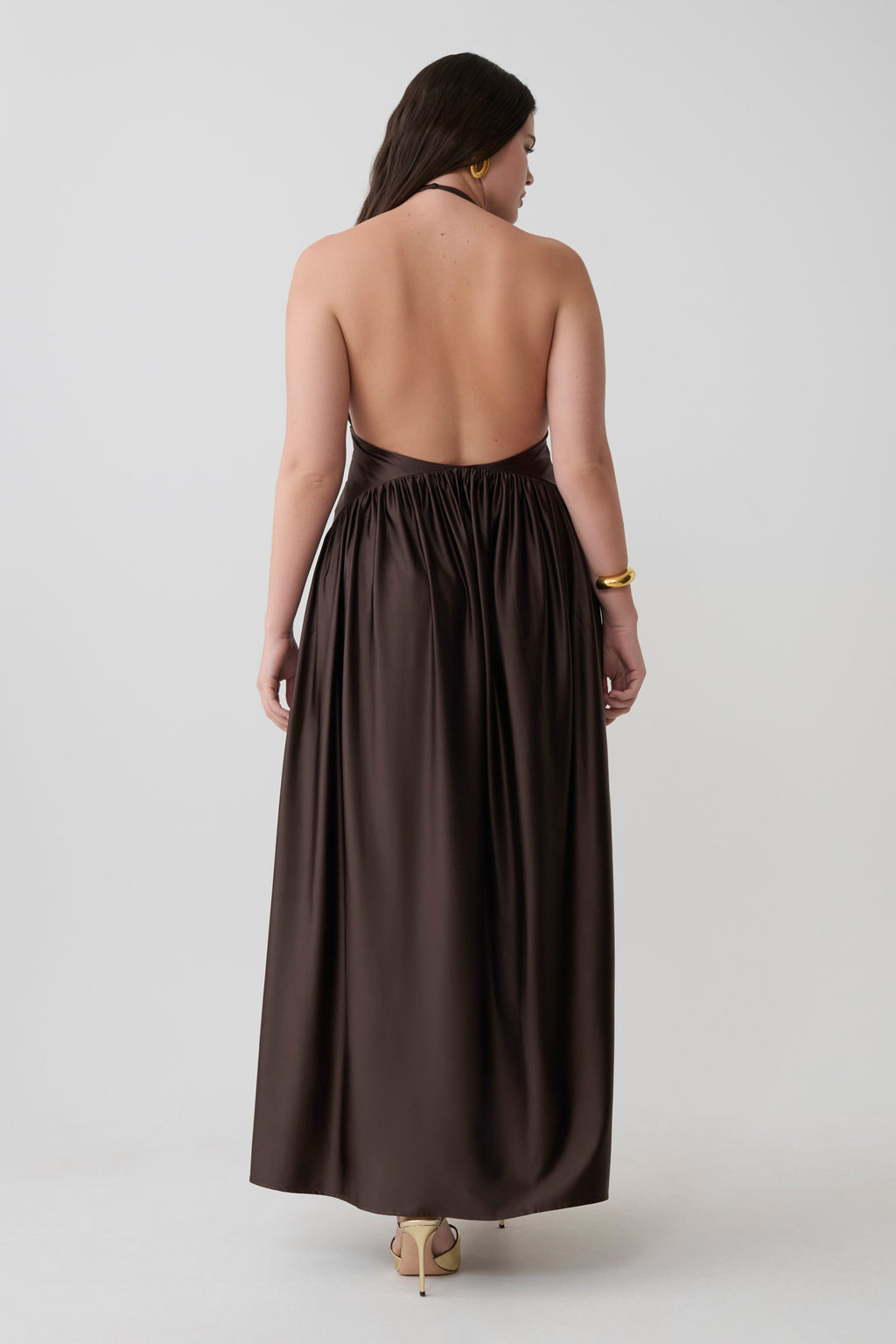 Cypress Halter Maxi Dress - Chocolate