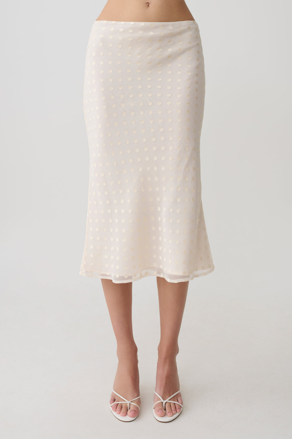 Lilah Devore Midi Skirt - Ivory