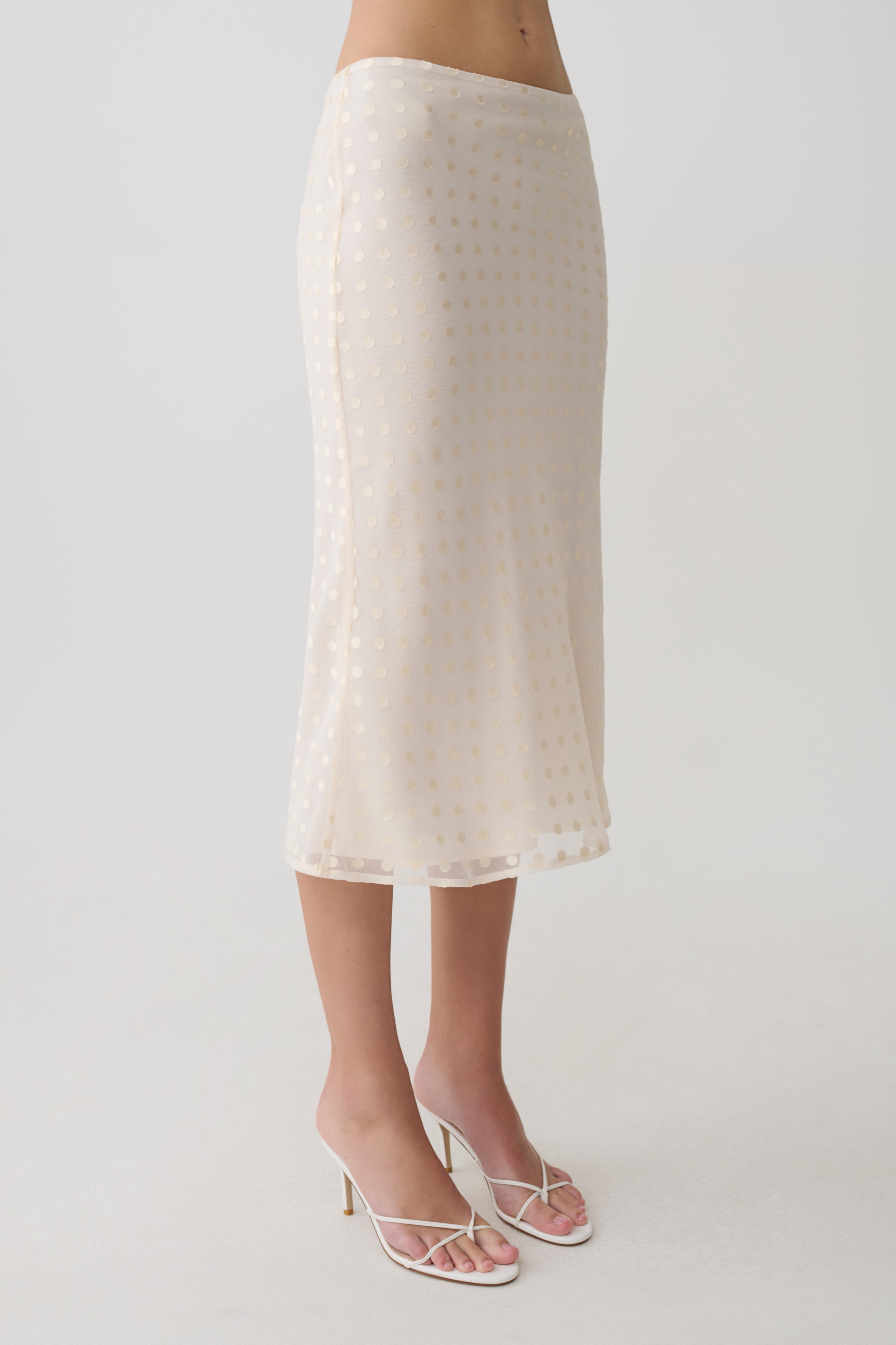 Lilah Devore Midi Skirt - Ivory