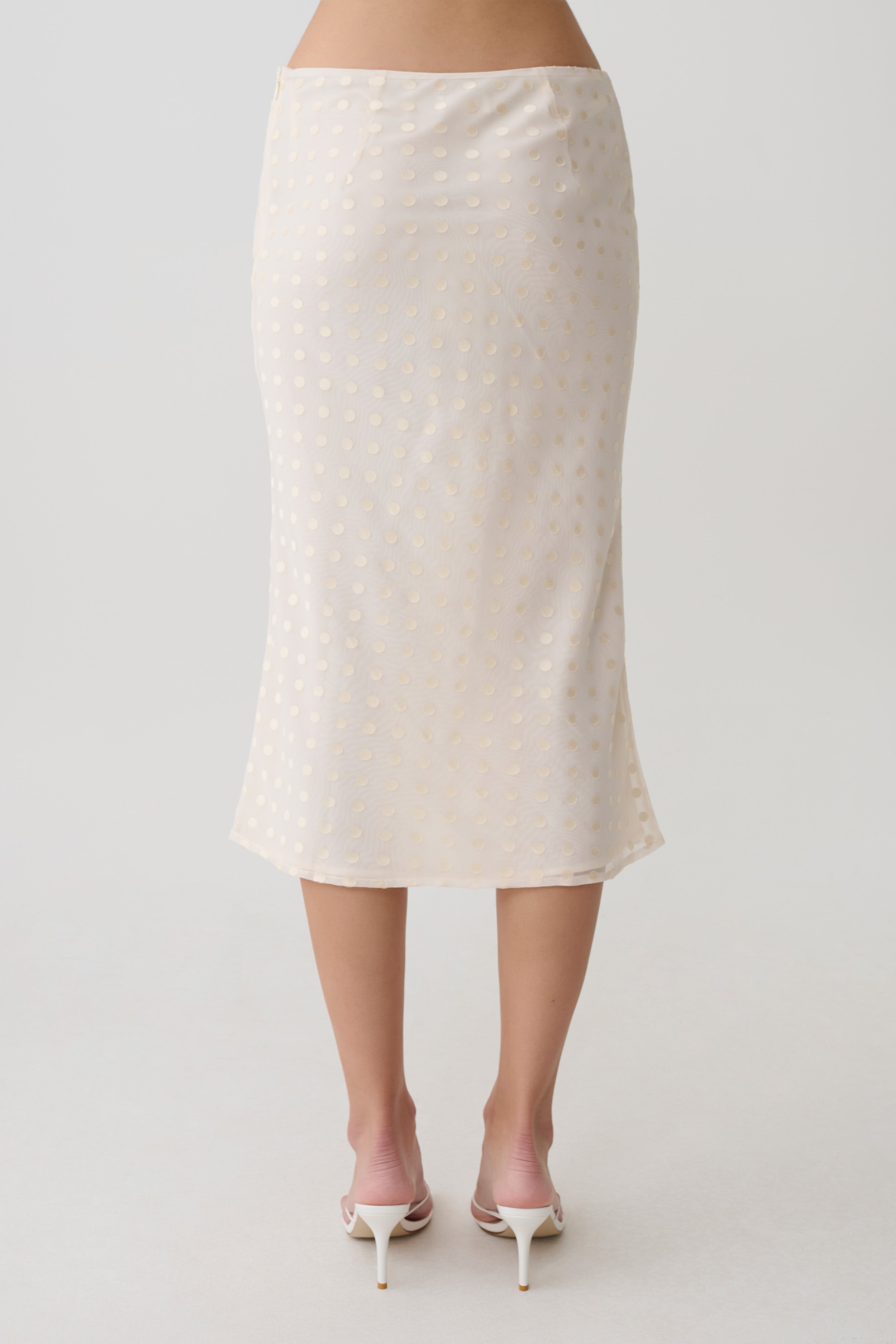 Lilah Devore Midi Skirt - Ivory