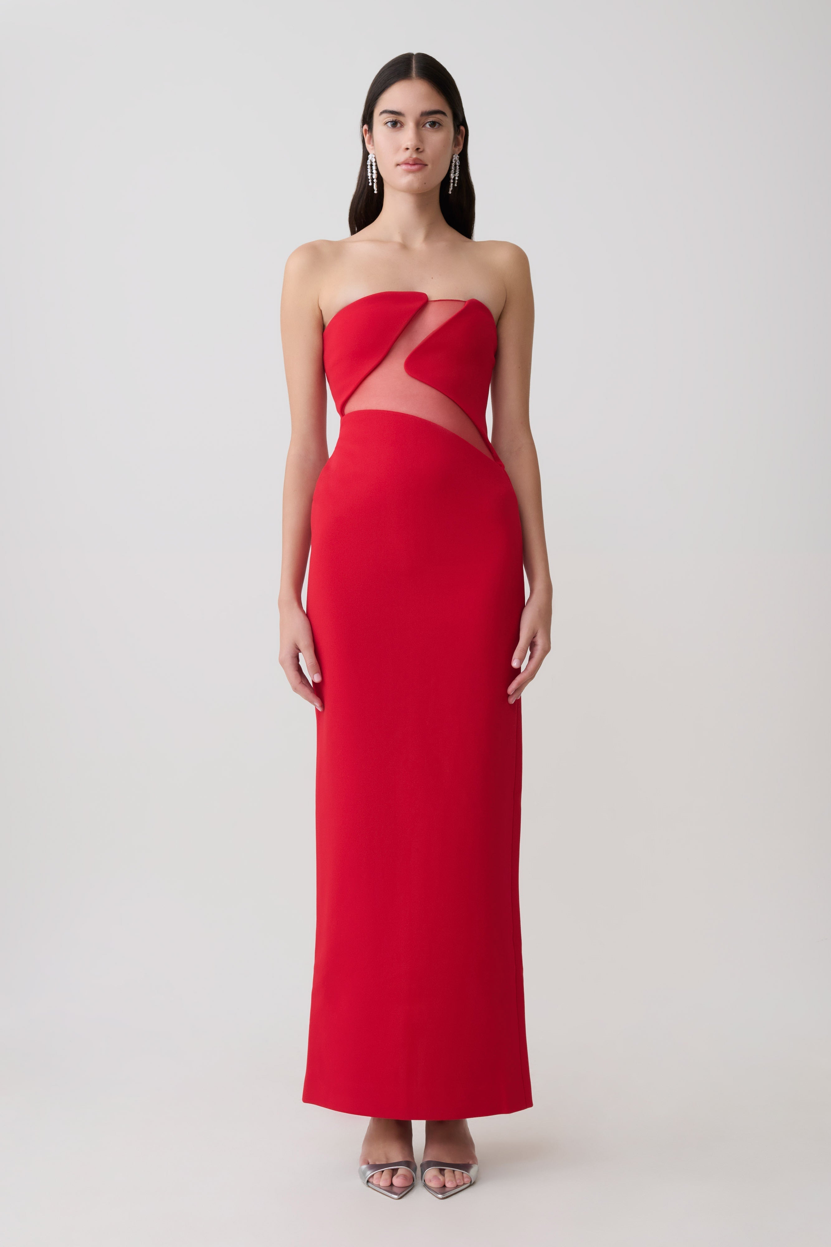 Lianne Strapless Maxi Dress - Red