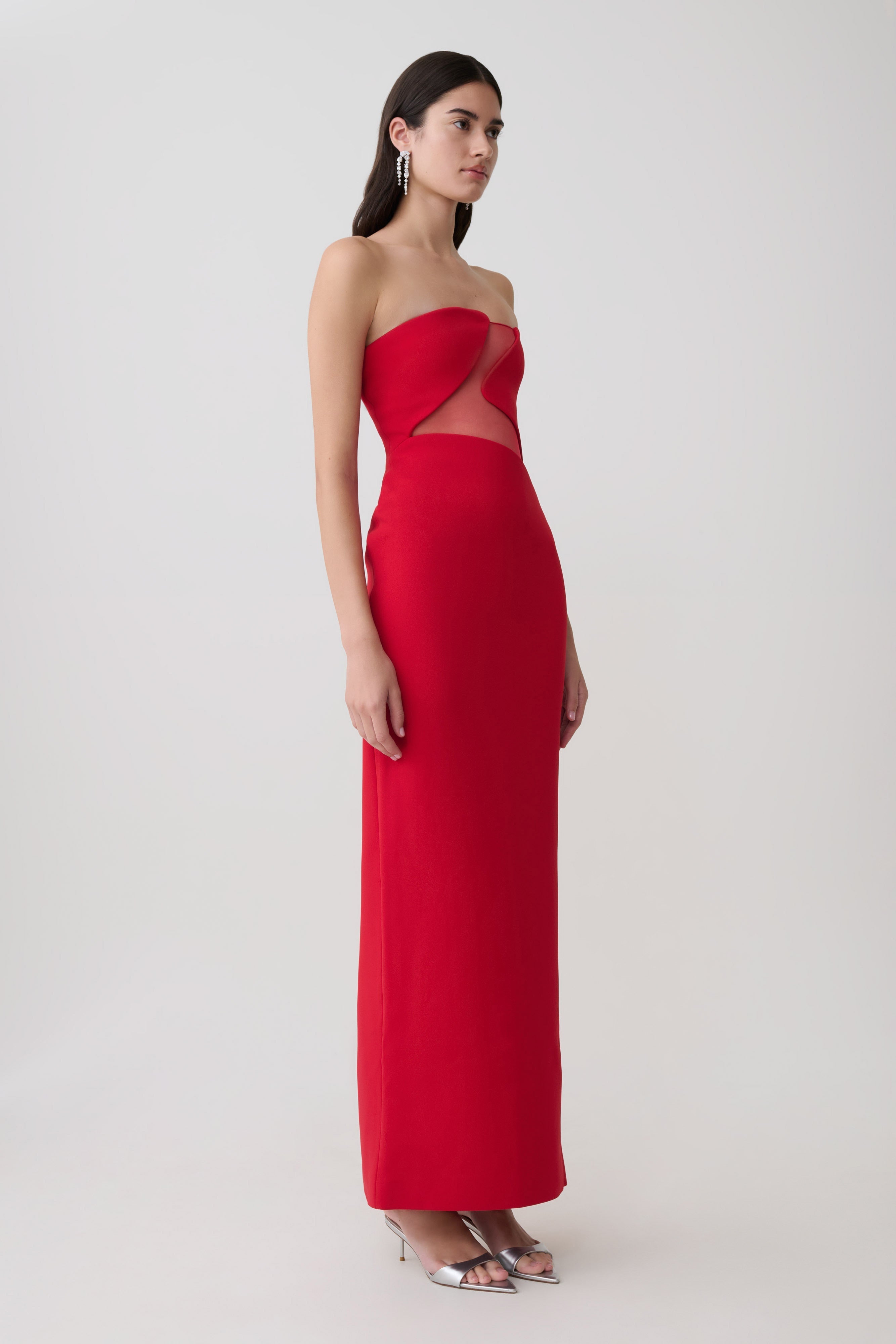 Lianne Strapless Maxi Dress - Red