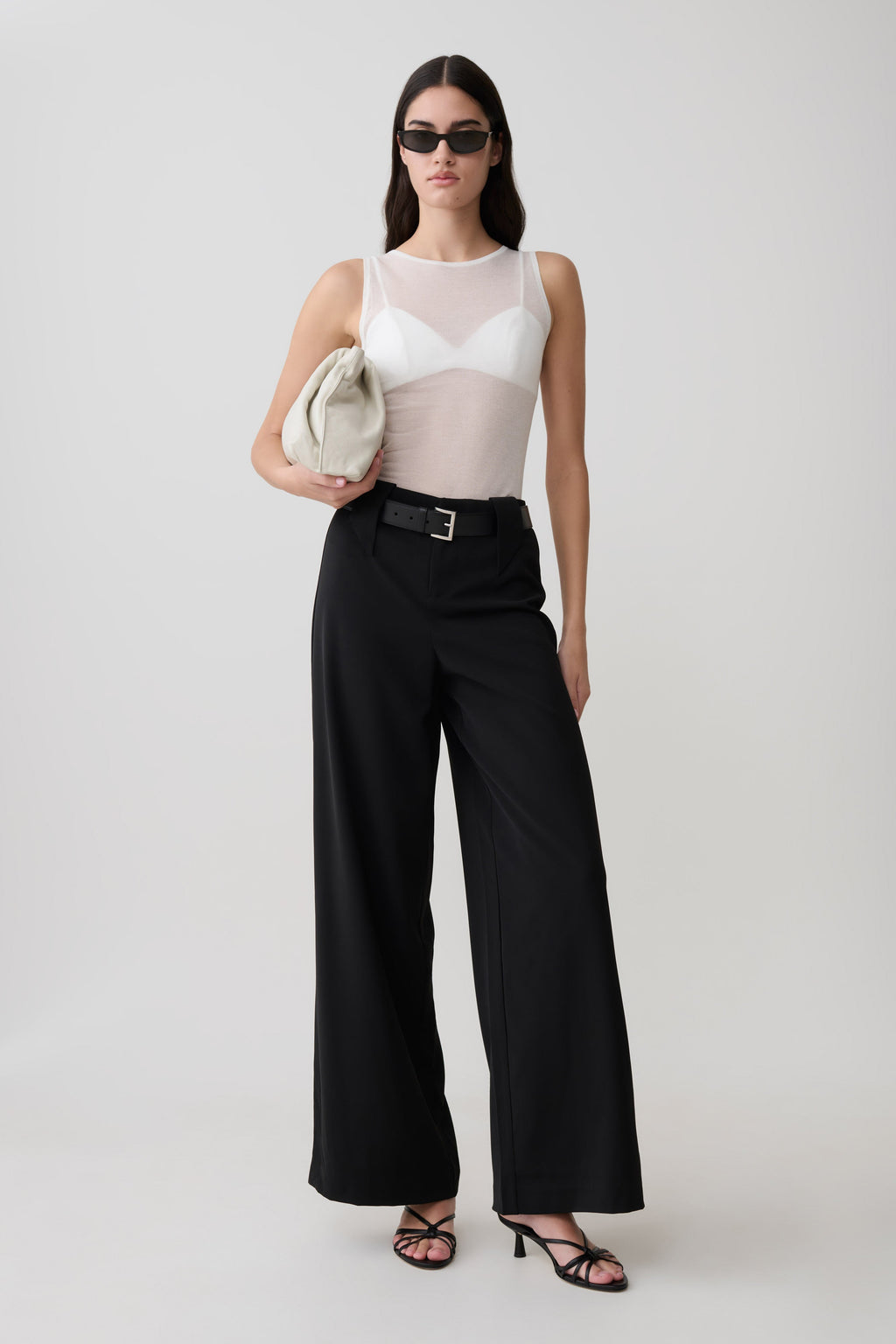 Arlo Wide Leg Suiting Trouser - Black