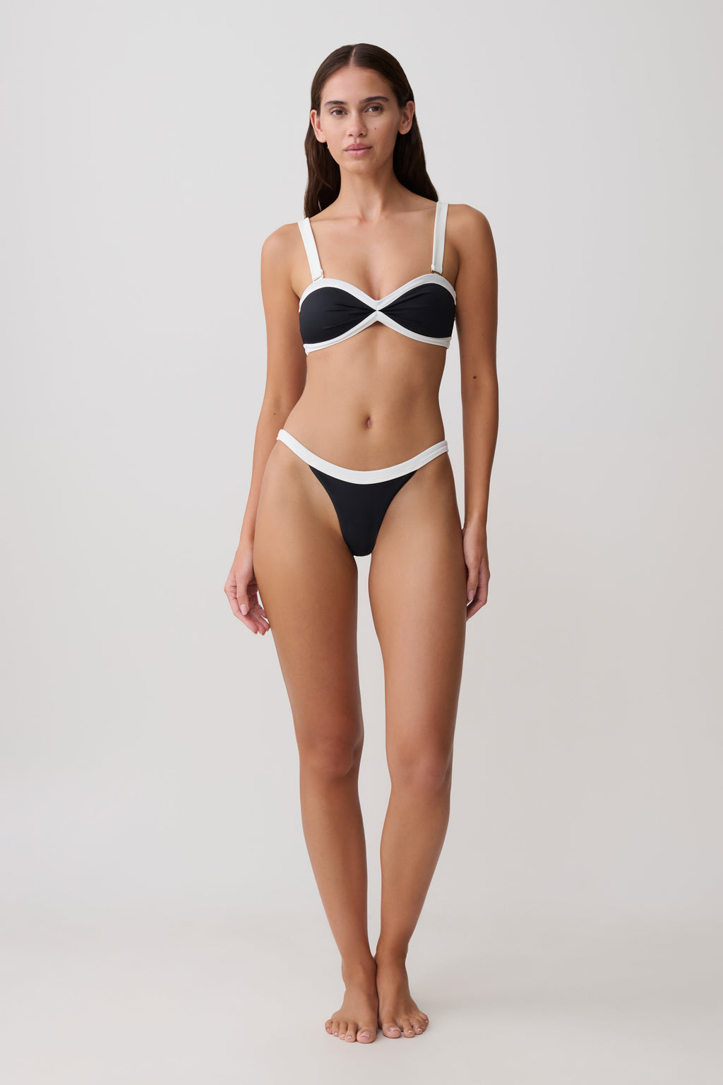 Isla Brazilian Bikini Bottom - Black/White