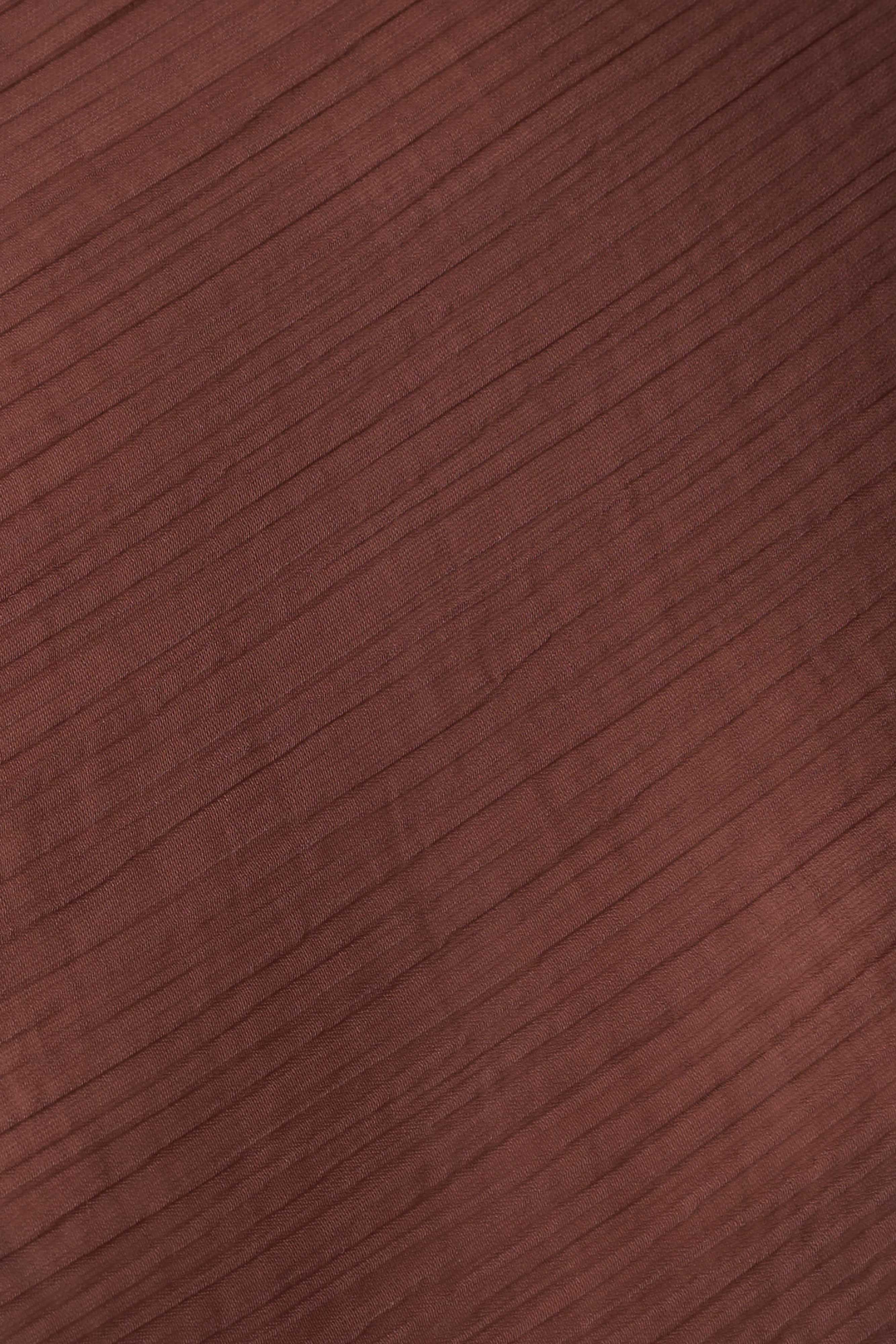 Leilani Sheer Draped Asymmetric Top - Chocolate