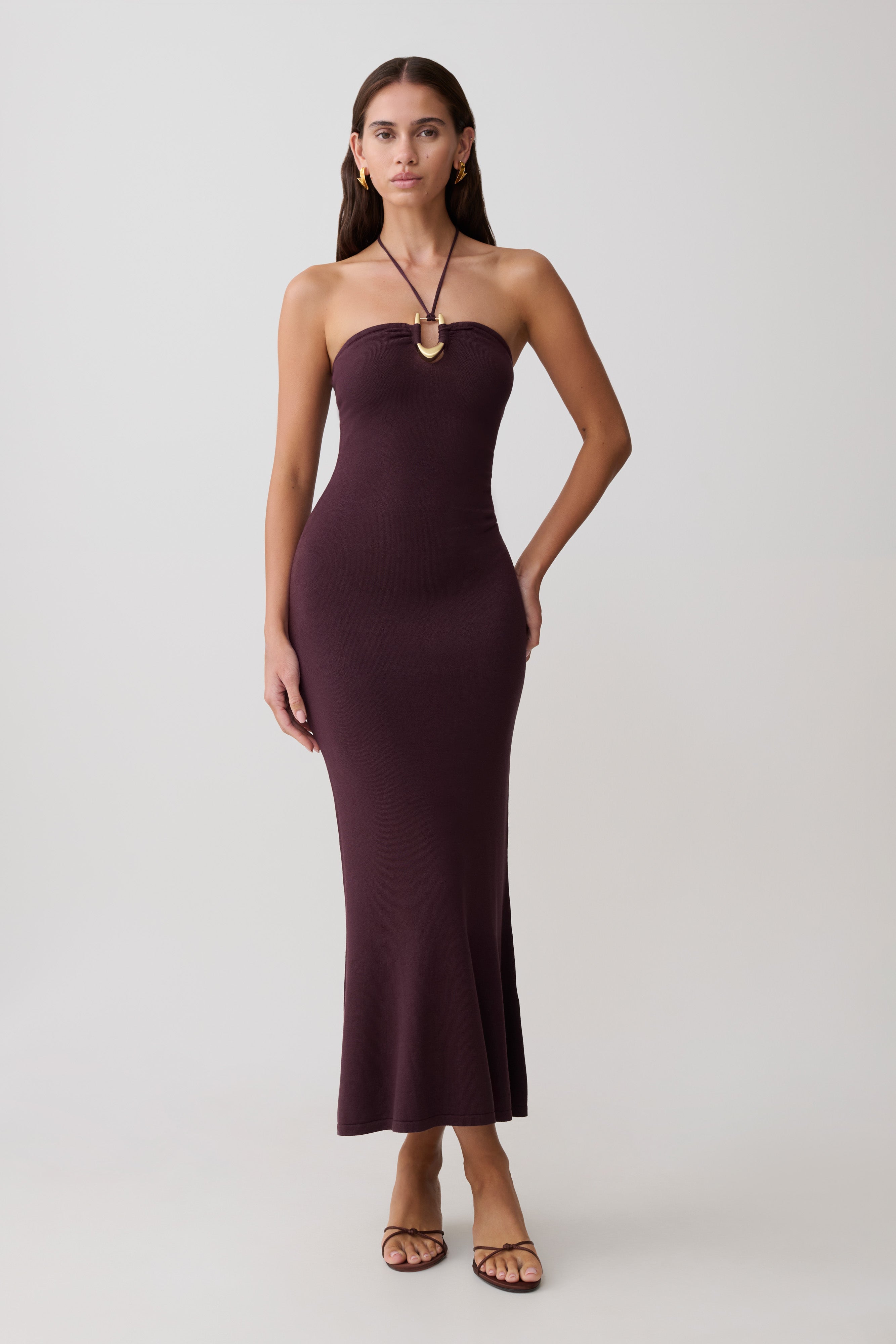 Dimitri Knit Midi Dress - Chocolate