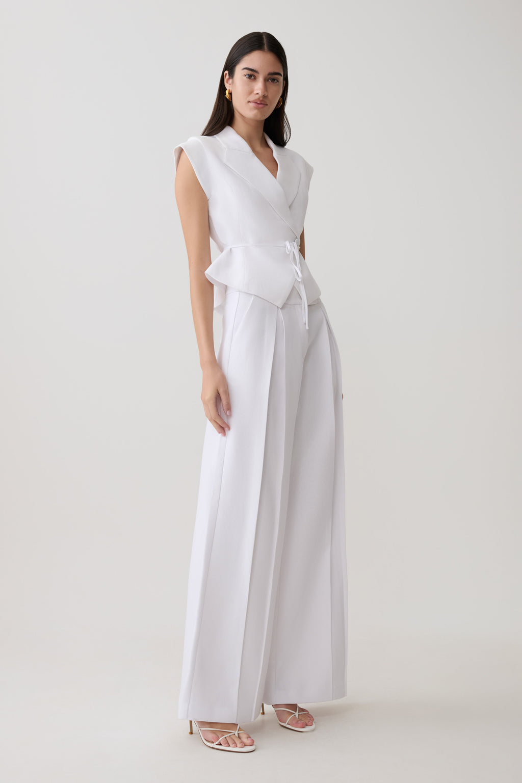 Andina Shortsleeve Linen Top - White