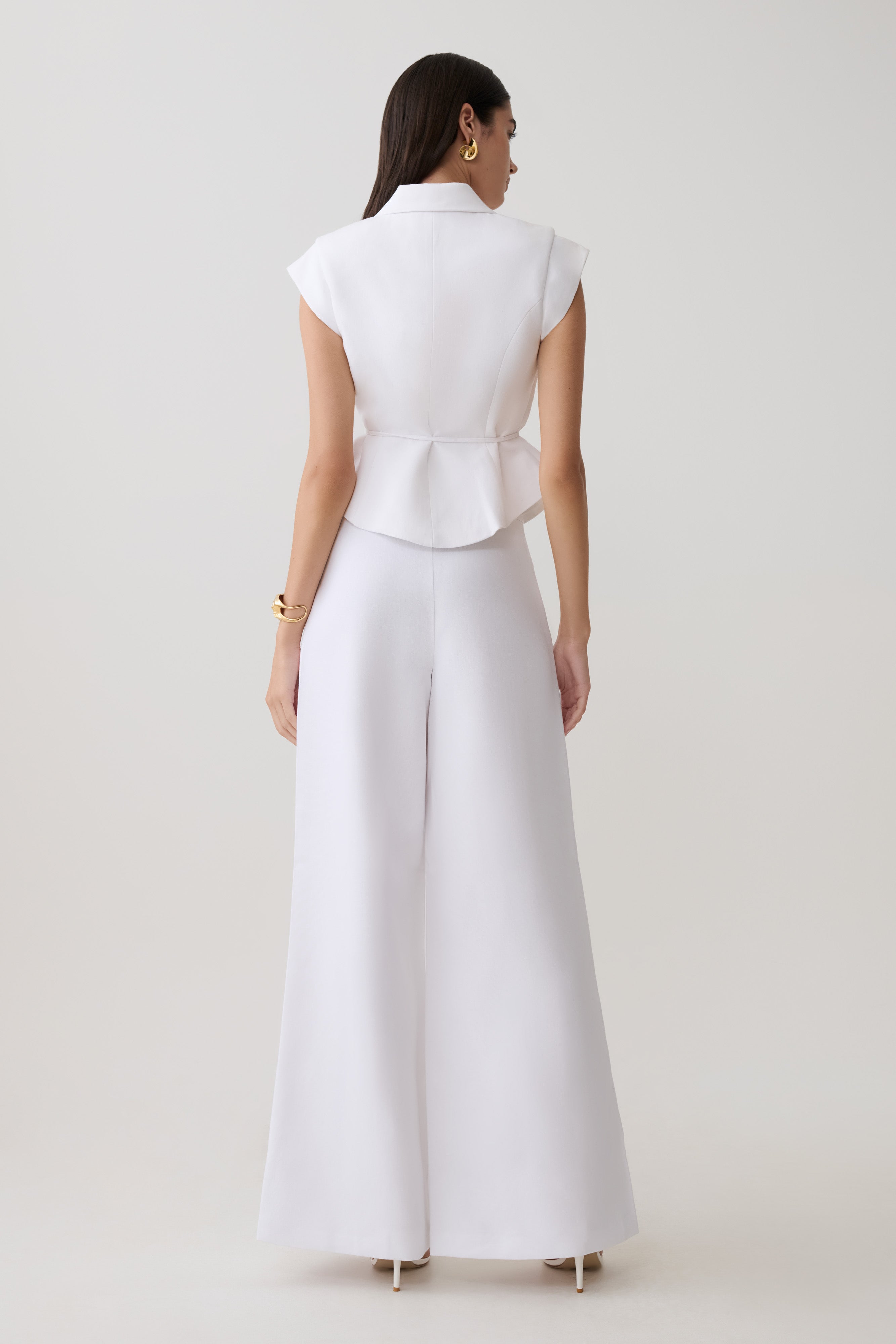 Andina Shortsleeve Linen Top - White